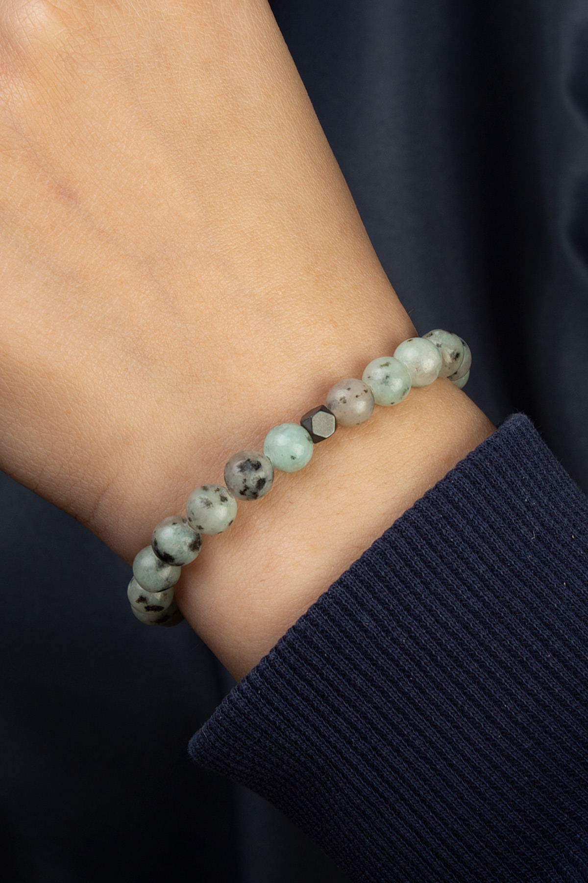 Kivi Jasper Doğal Taş Küre Kesim 6mm Bileklik