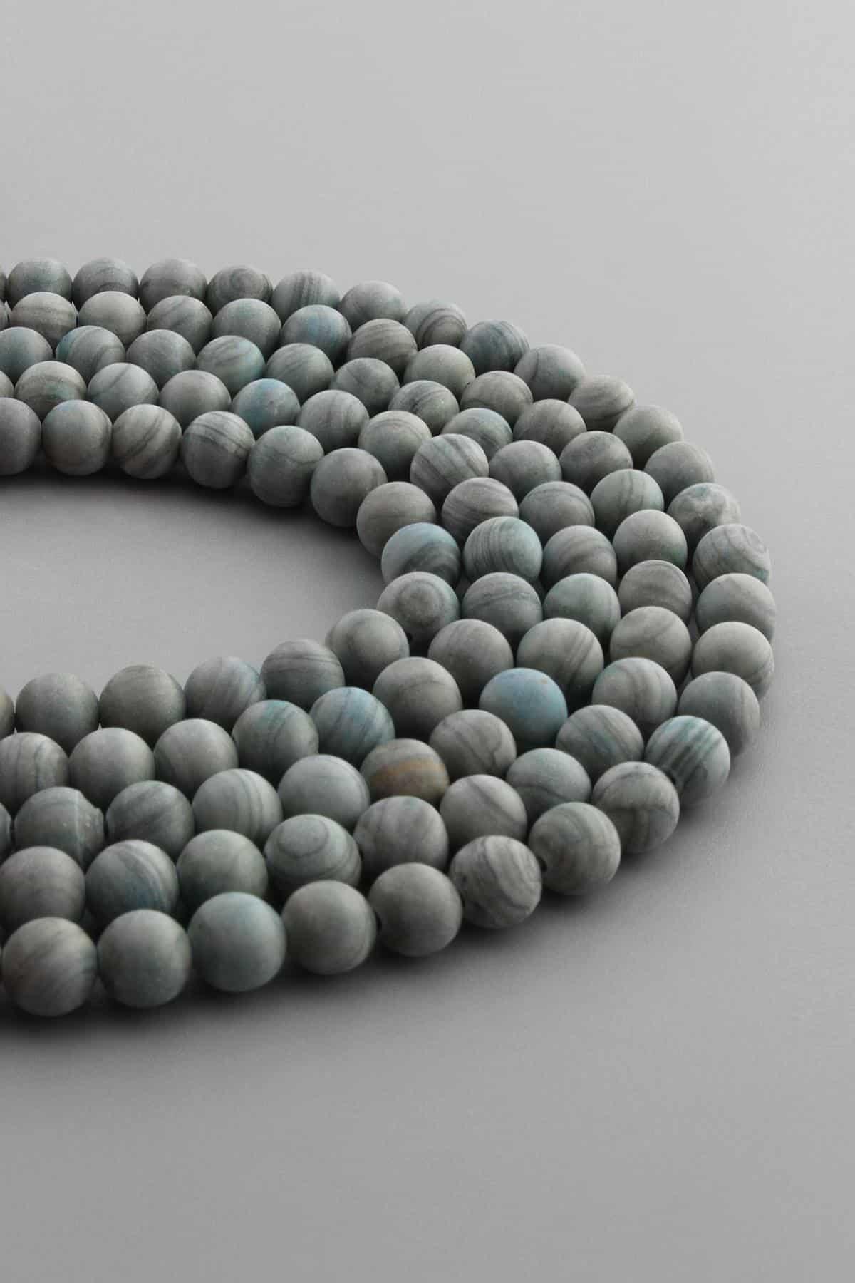 Jasper Doğal Taş Mat Küre Kesim 6mm Dizi