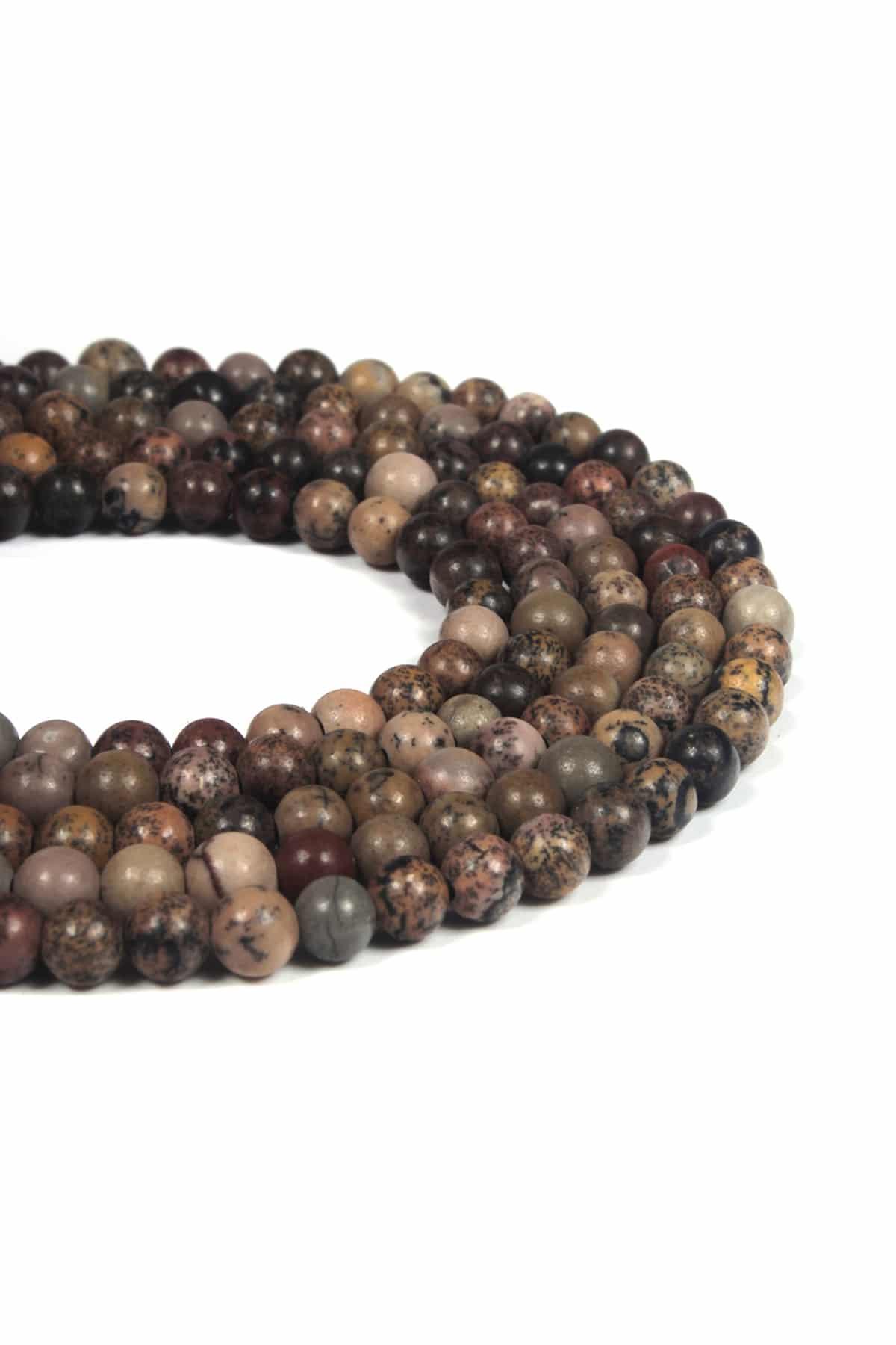 Jasper Doğal Taş Parlak Küre Kesim 4mm Dizi [AA]