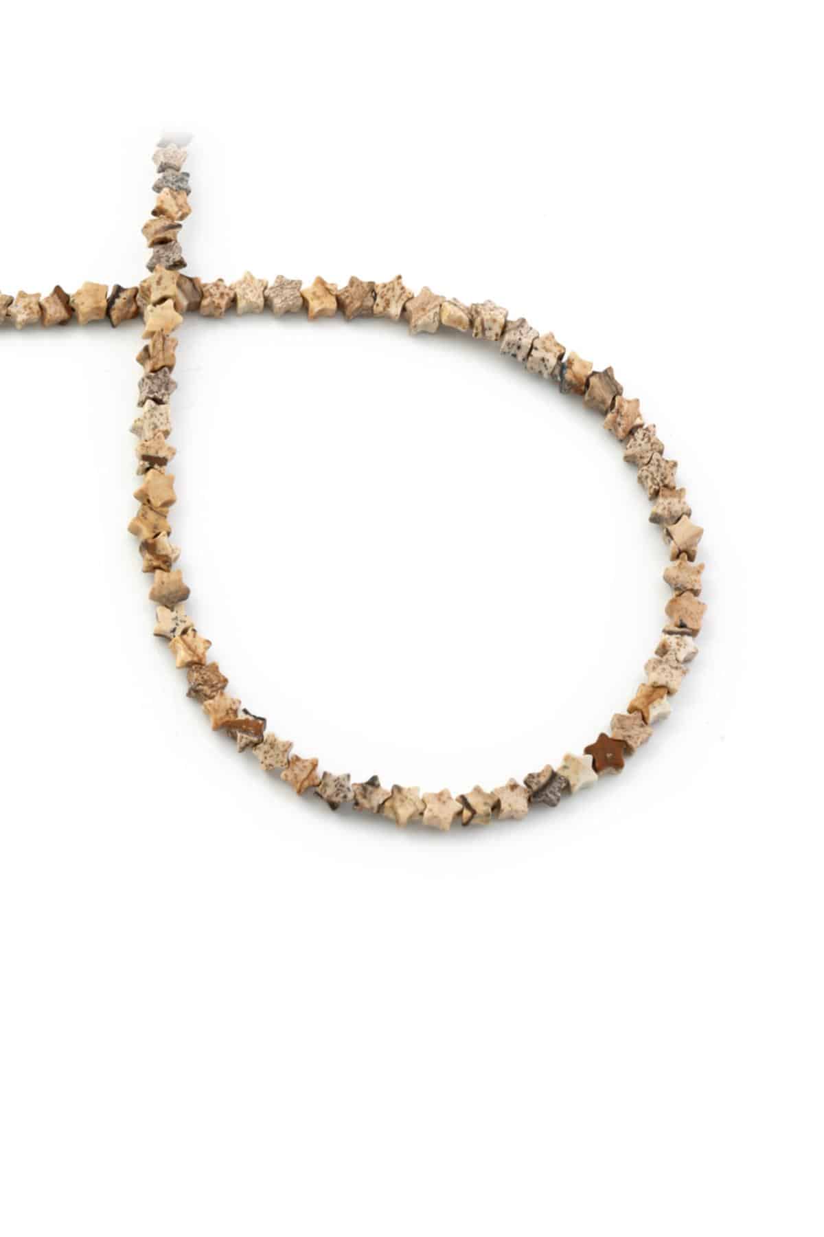 Jasper Doğal Taş Parlak Yıldız Kesim 4mm Dizi [AA]