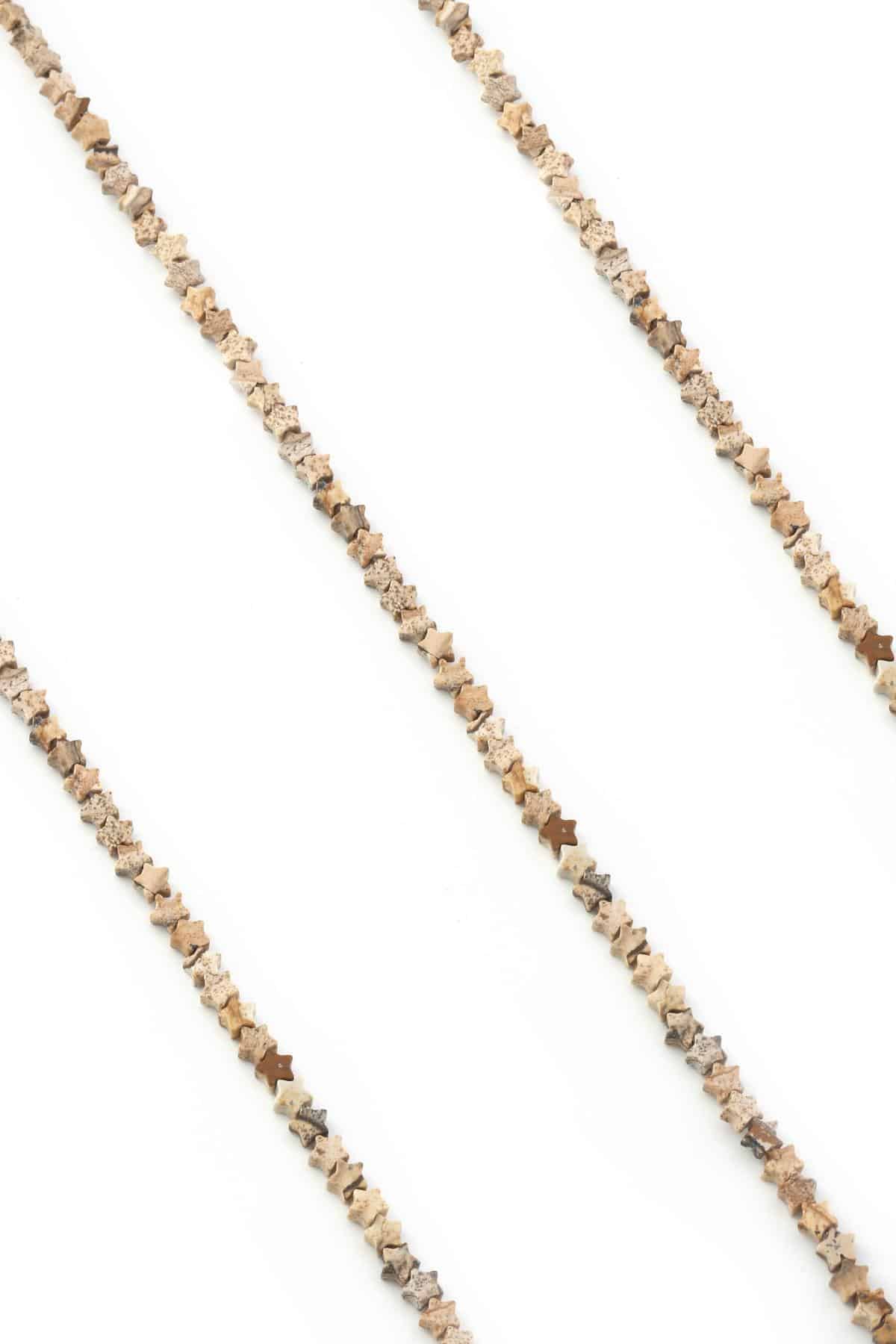 Jasper Doğal Taş Parlak Yıldız Kesim 4mm Dizi [AA]