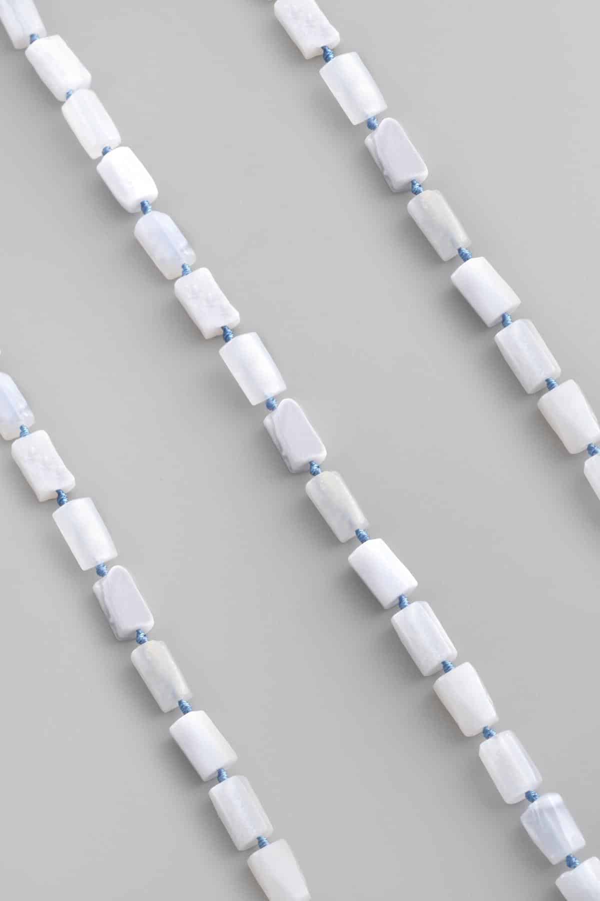 Kalsedon Doğal Taş Parlak Silindir Kesim 8x12mm Dizi [AA]