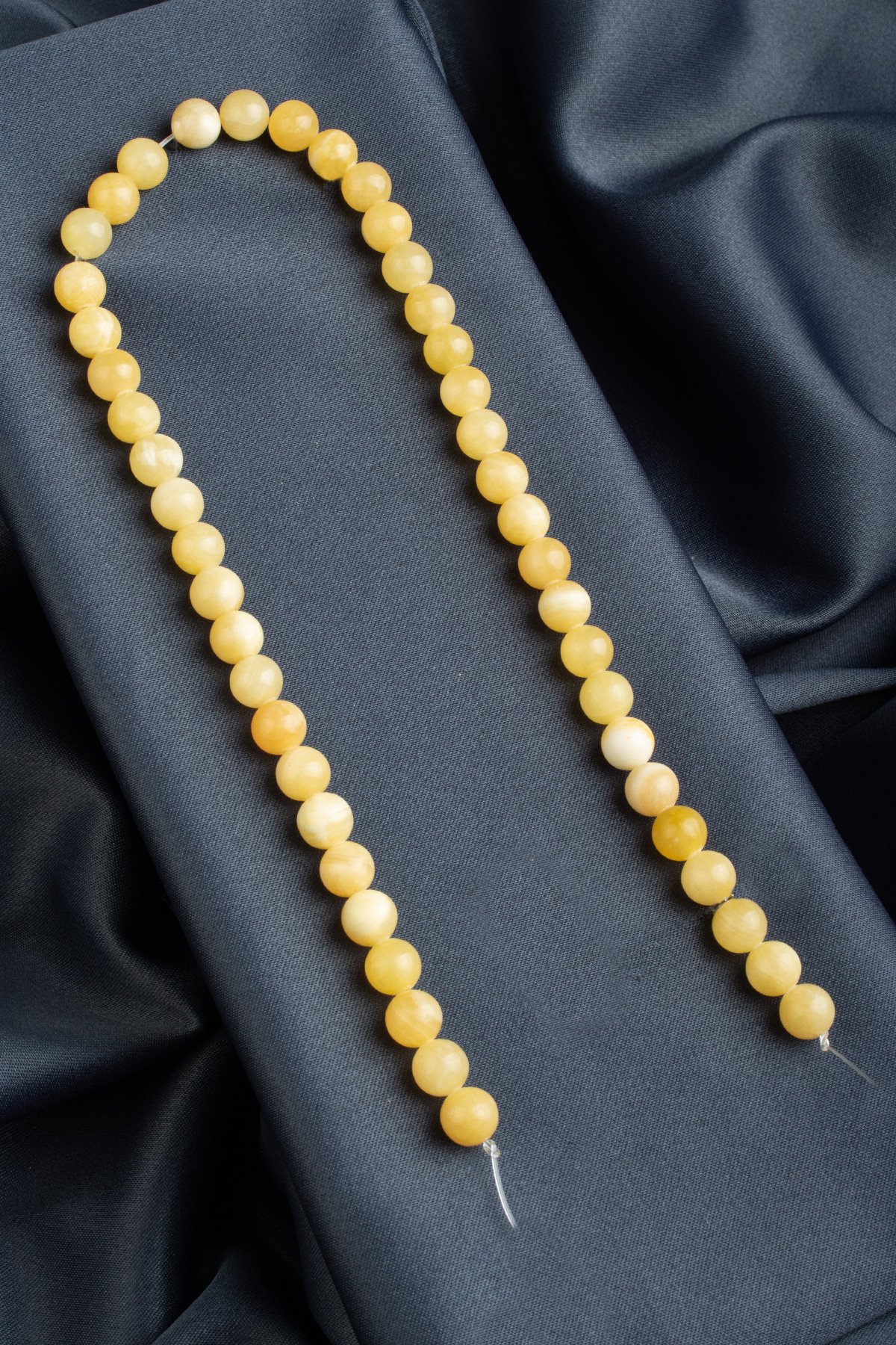 Kalsit Doğal Taş Parlak Sarı Küre Kesim 8mm Dizi [AA]