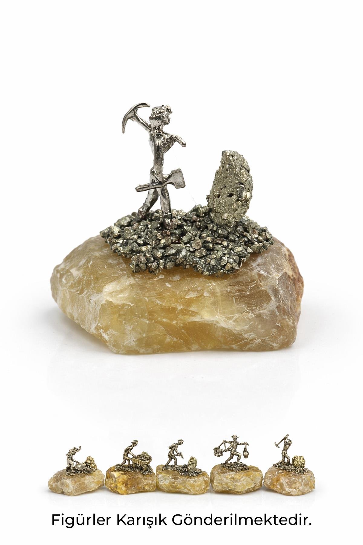 Kalsit Taşı Pirit Taşı İşlemeli