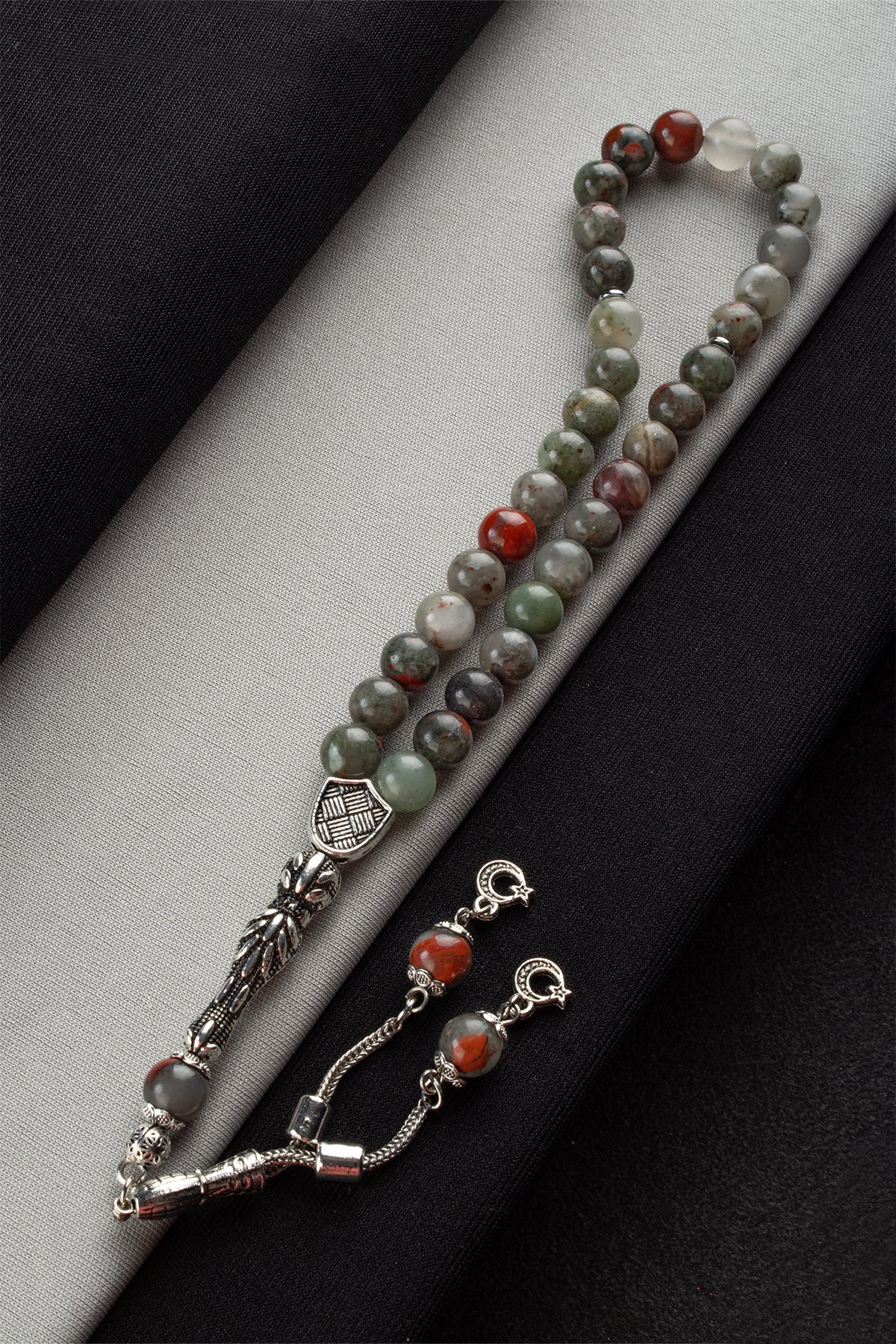 Kan Taşı Doğal Taş Küre Kesim 33 lu 8mm Tesbih