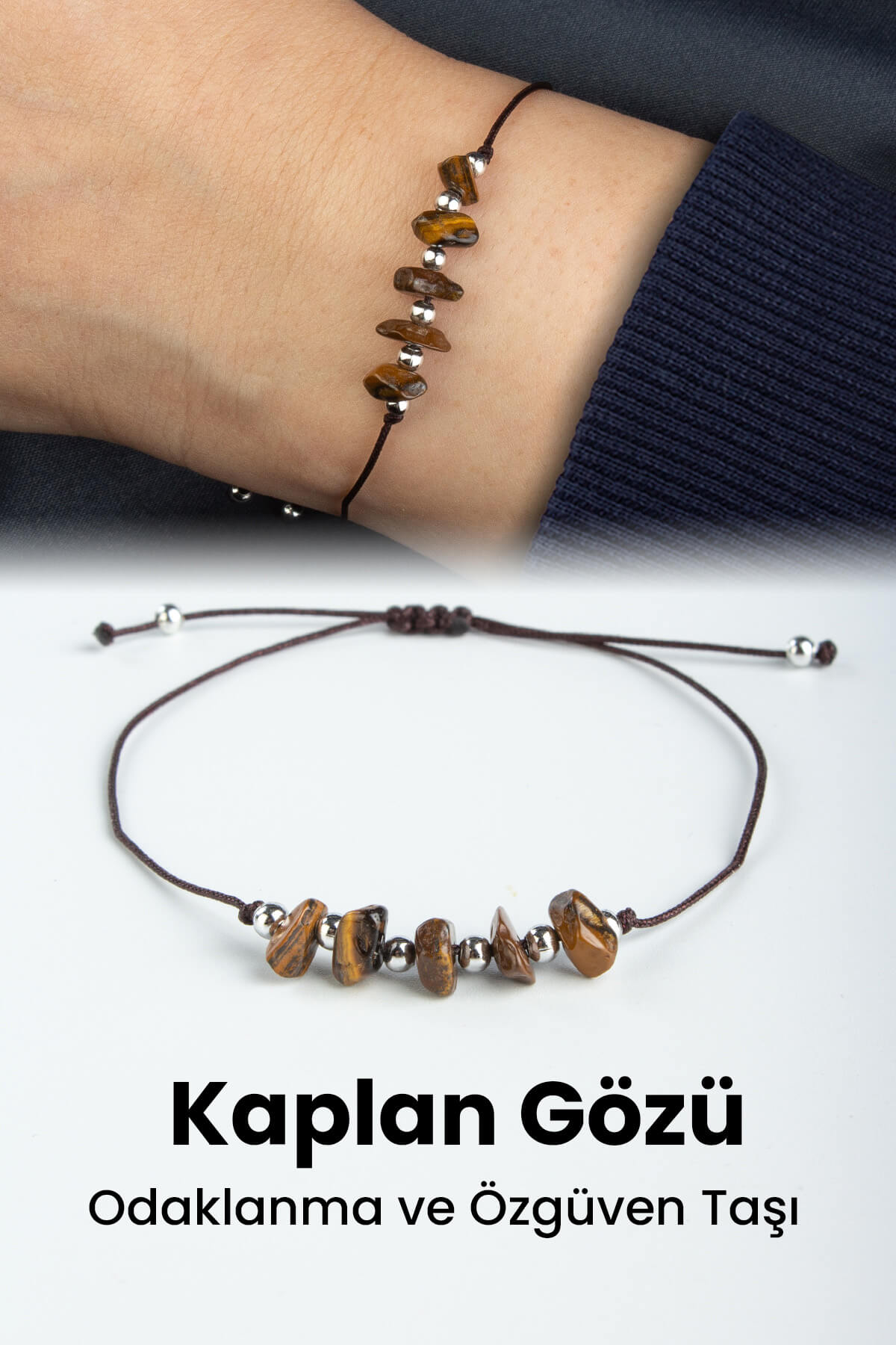 Kaplan Gözü Doğal Kırık Taş İkizler Burcu Bilekliği