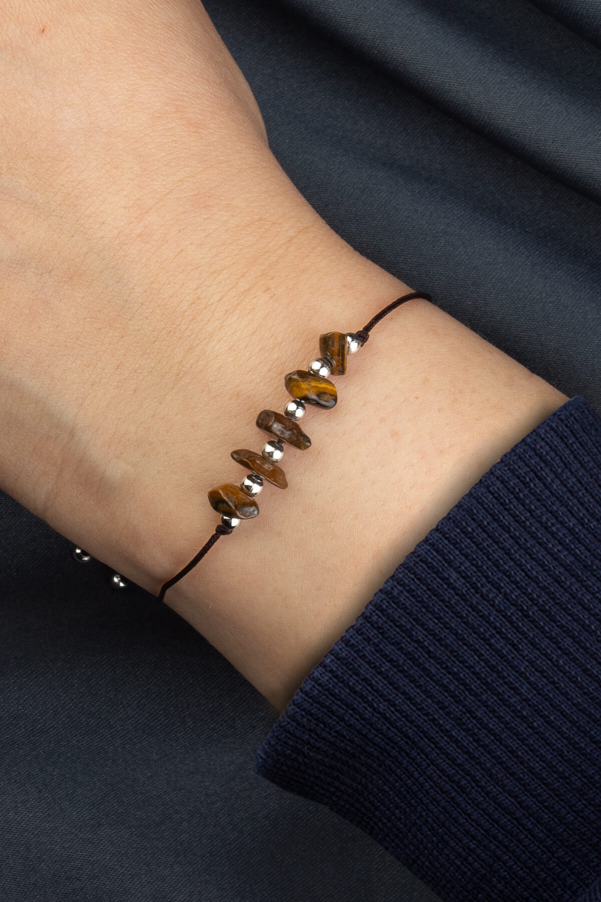 Kaplan Gözü Doğal Kırık Taş İkizler Burcu Bilekliği