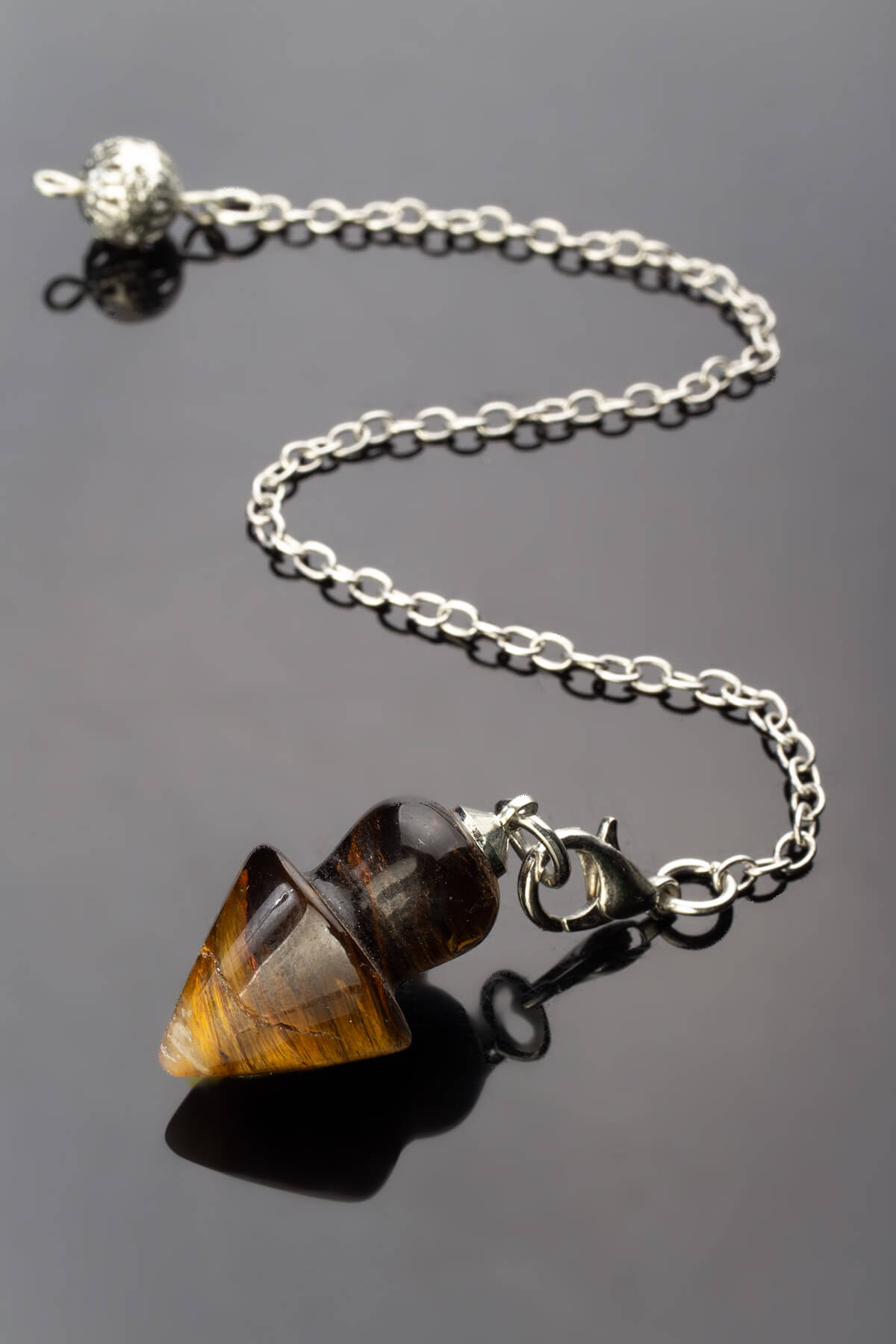 Kaplan Gözü Doğal Taş 15x23mm Pandül Sarkaç