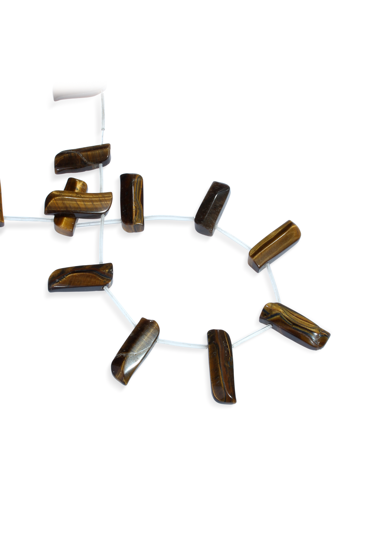 Kaplan Gözü Doğal Taş Çubuk Kesim 30x11mm Dizi