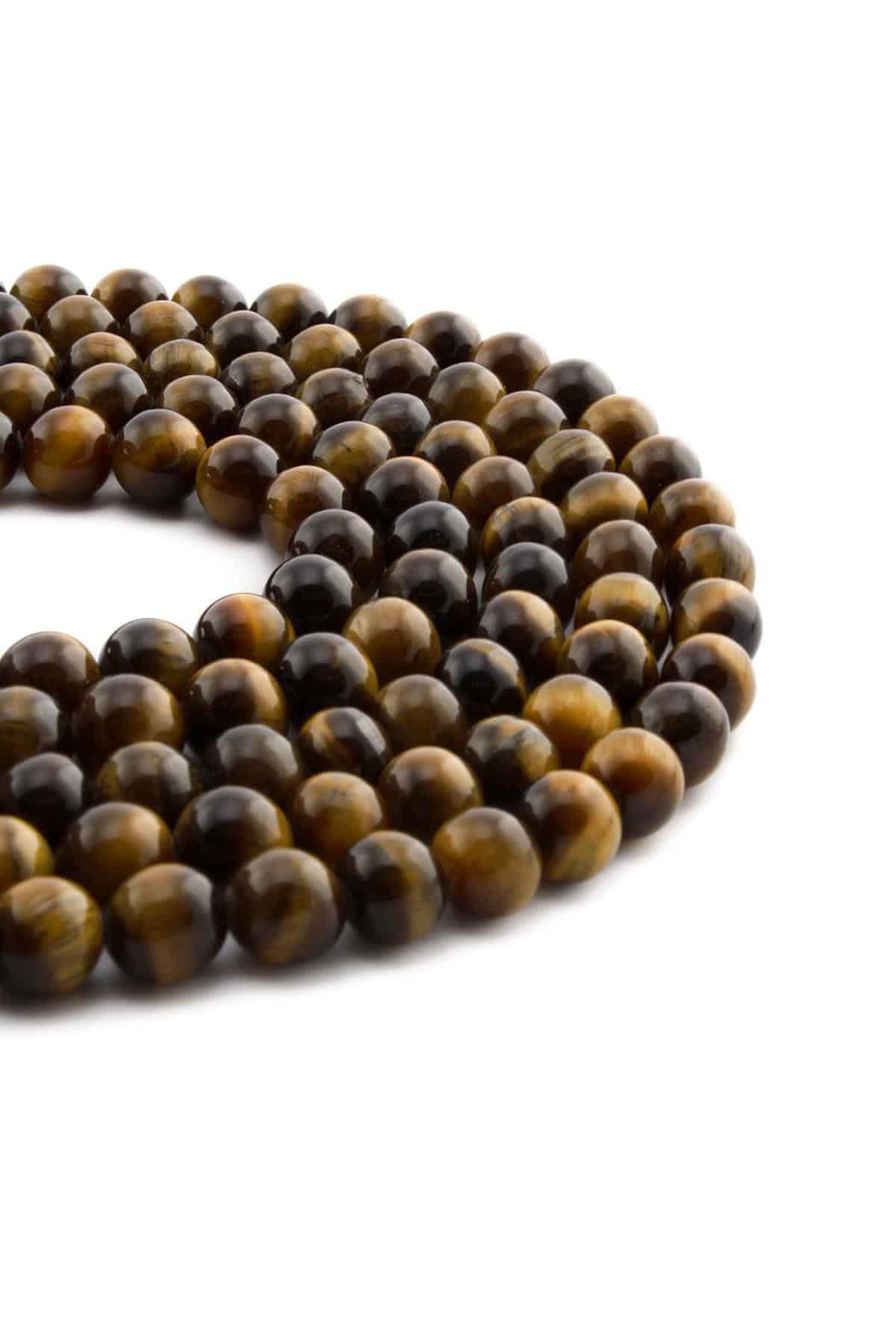 Kaplan Gözü Doğal Taş Parlak Küre Kesim 8mm Dizi [AA]