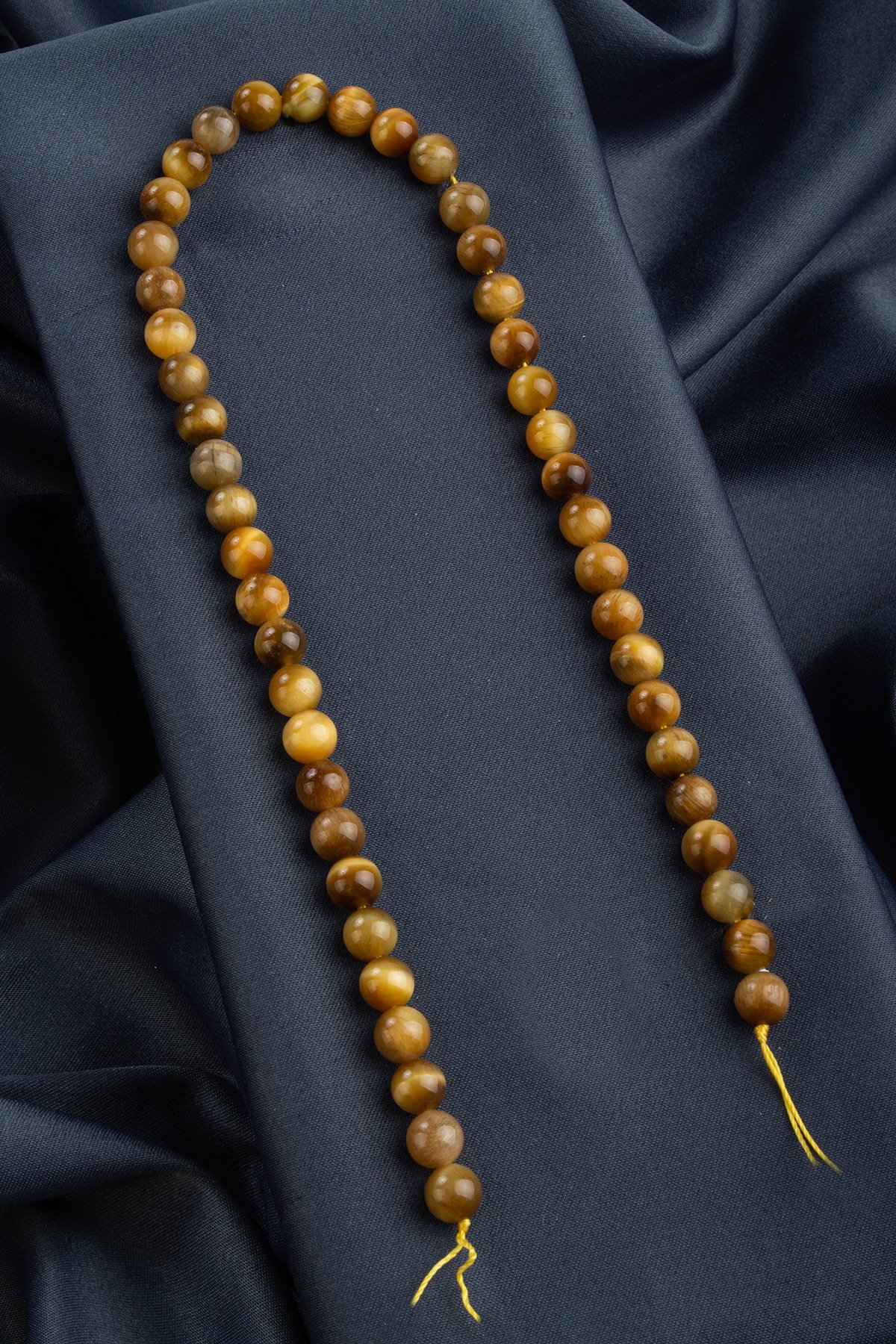 Kaplan Gözü Doğal Taş Parlak Sarı Küre Kesim 8mm Dizi [AA]