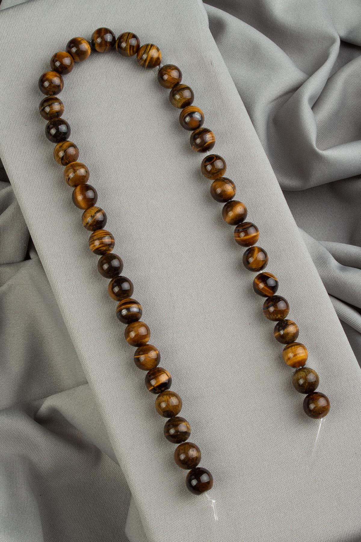 Kaplan Gözü Doğal Taş Küre Kesim 10mm Dizi