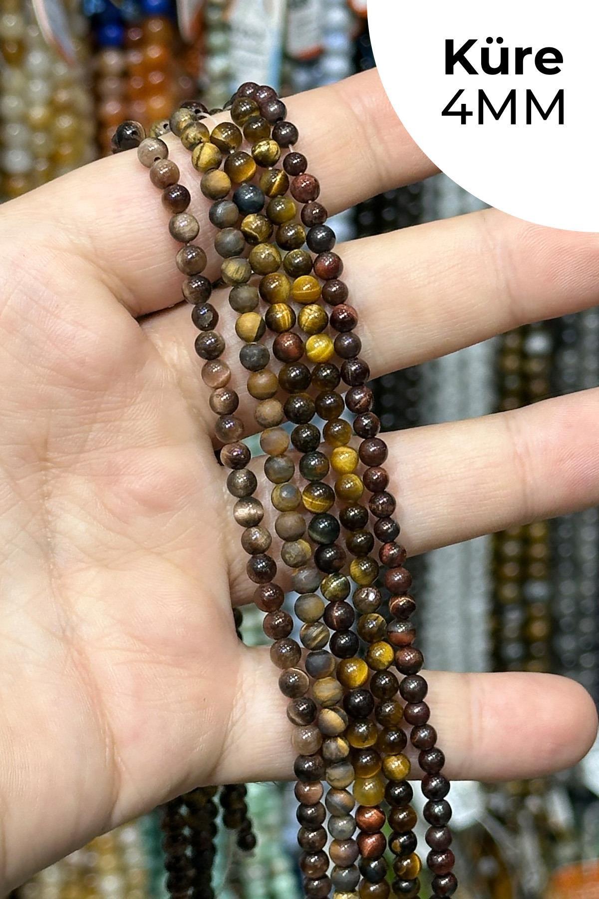 Kaplan Gözü Taşı Küre Kesim 4mm Dizi