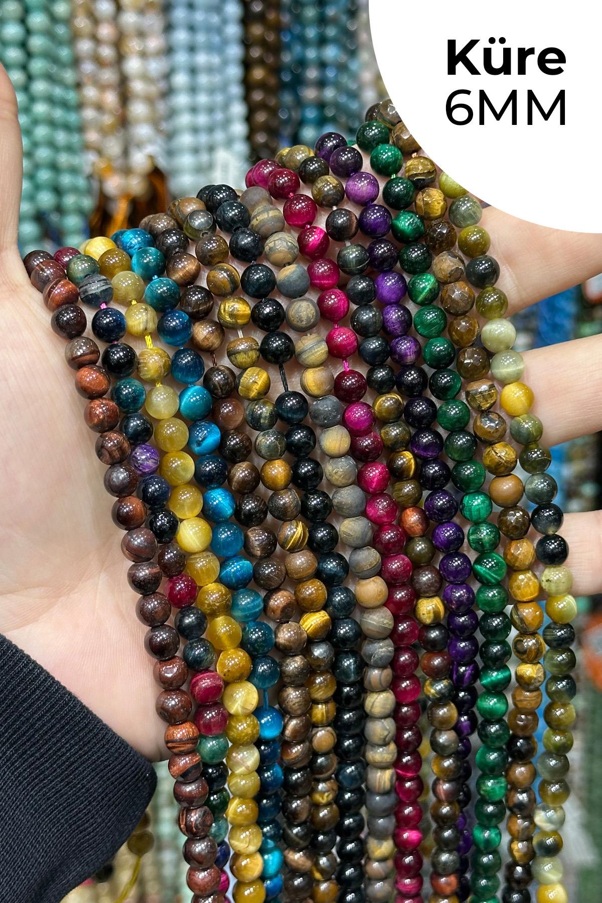 Kaplan Gözü Taşı Küre Kesim 6mm Dizi