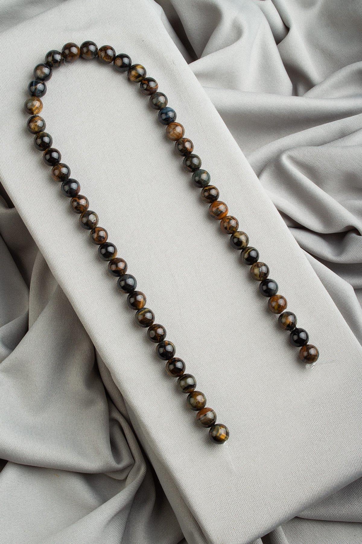 Kaplangözü Doğal Taş Parlak Siyah Küre Kesim 8mm Dizi