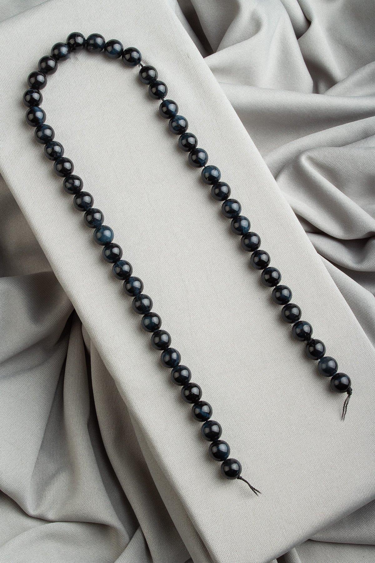 Kaplangözü Doğal Taş Parlak Siyah Küre Kesim 8mm Dizi