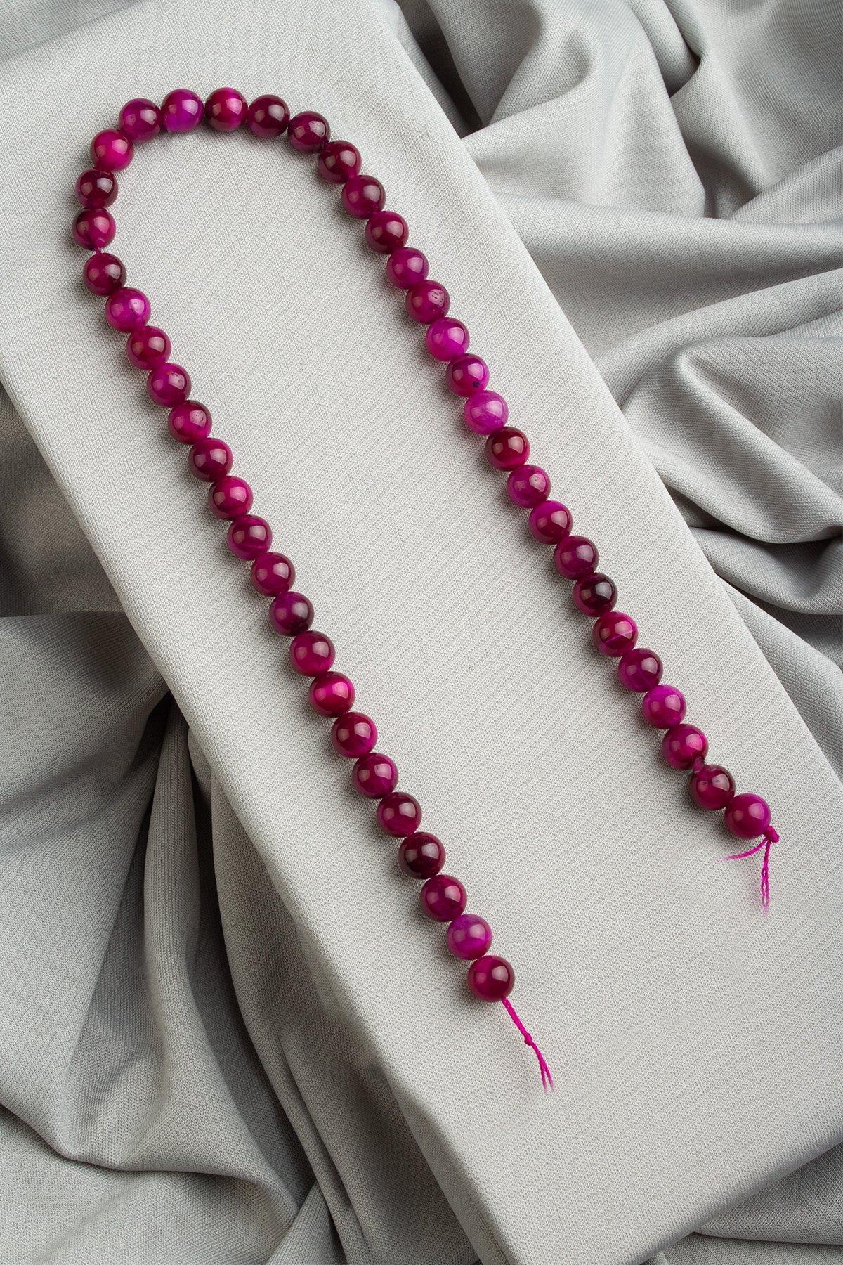 Kaplangözü Doğal Taş Parlak Siyah Küre Kesim 8mm Dizi