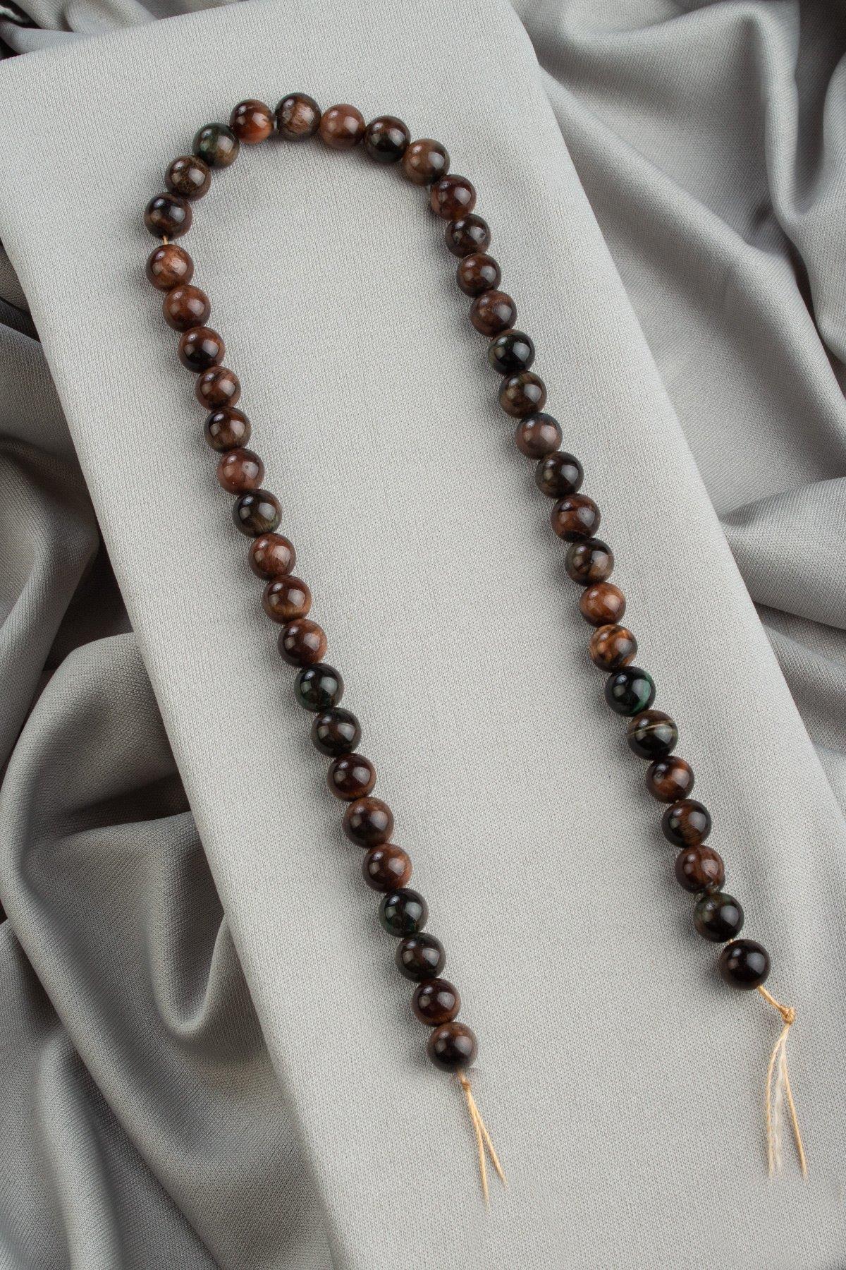 Kaplangözü Doğal Taş Parlak Siyah Küre Kesim 8mm Dizi