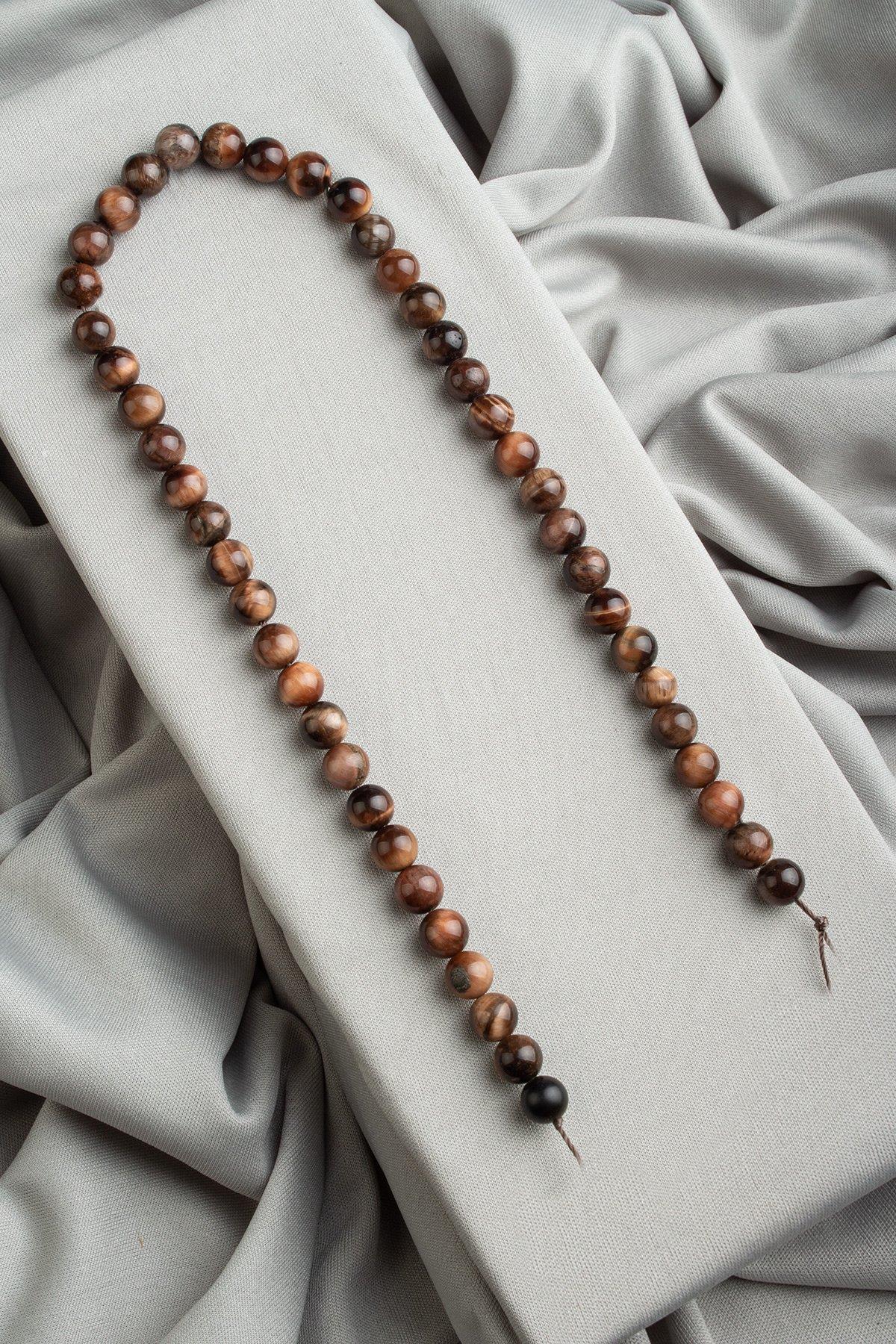 Kaplangözü Doğal Taş Parlak Siyah Küre Kesim 8mm Dizi