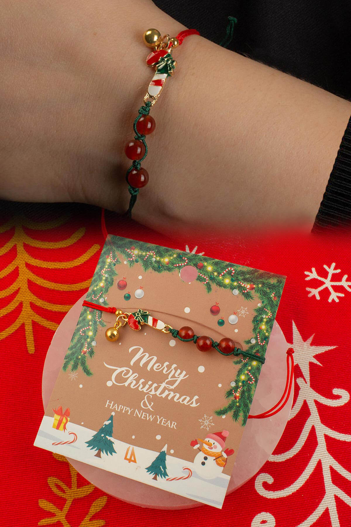 Karnelyan Akik Doğal Taş Küre Kesim Kokina Yılbaşı Bileklik