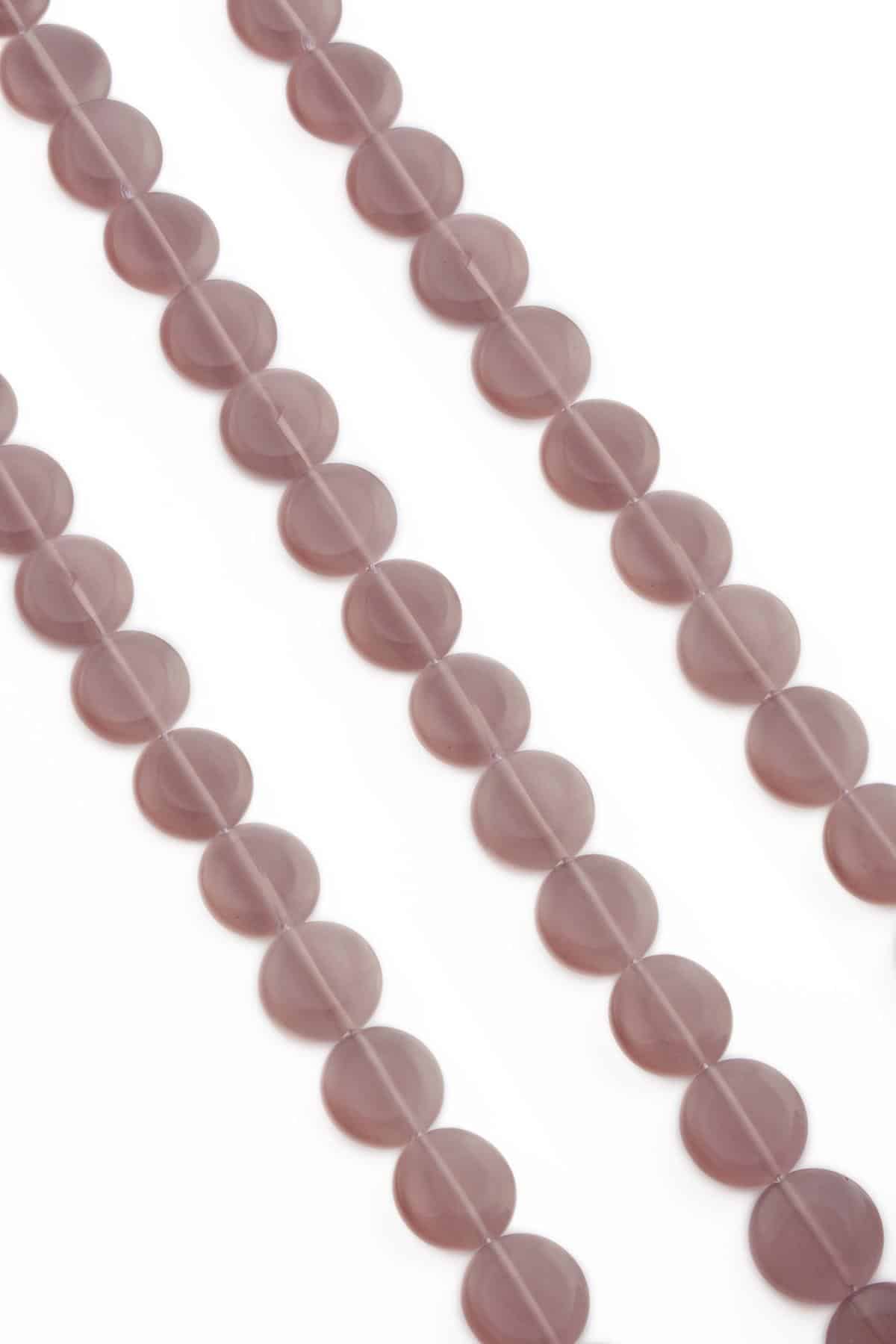 Kedi Gözü Doğal Taş Parlak Kahverengi Daire Kesim 15x5mm Dizi [AB]