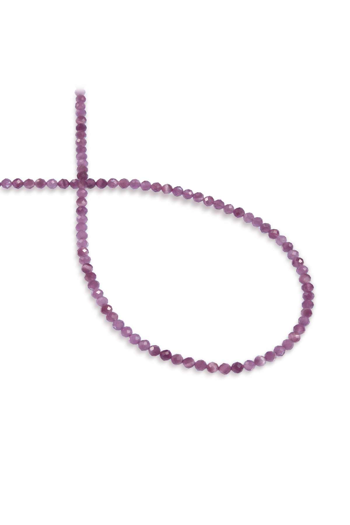 Kedi Gözü Doğal Taş Eflatun Faset Kesim 3mm Dizi