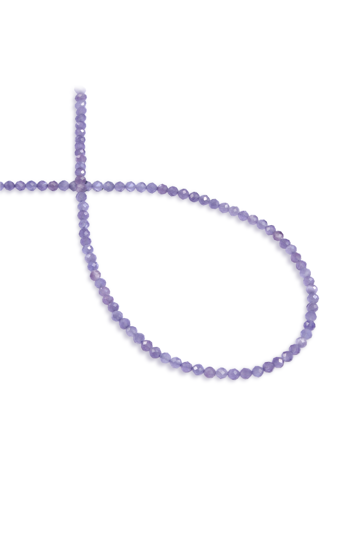 Kedi Gözü Doğal Taş Mor Faset Kesim 3mm Dizi