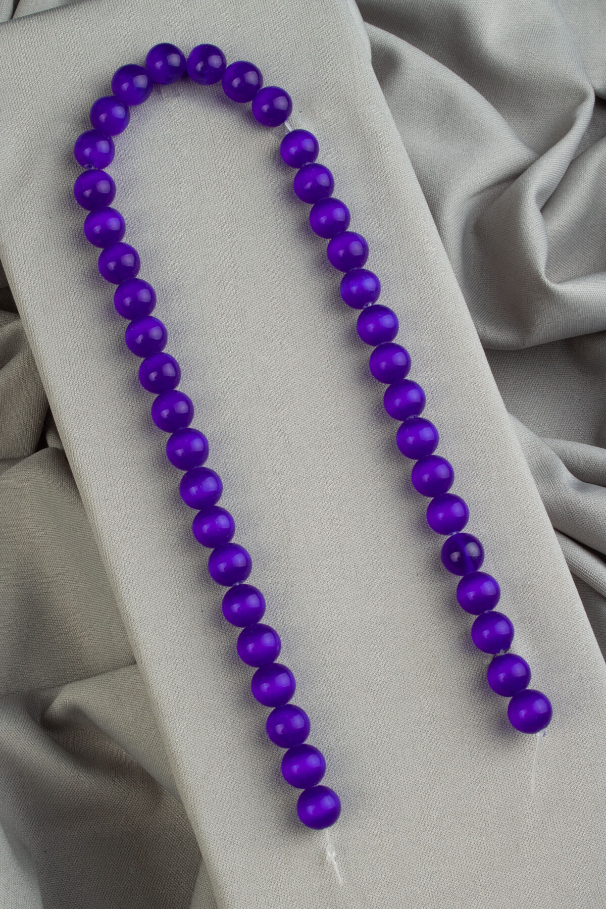 Kedi Gözü Doğal Taş Parlak Lacivert Küre Kesim 10mm Dizi [B+]