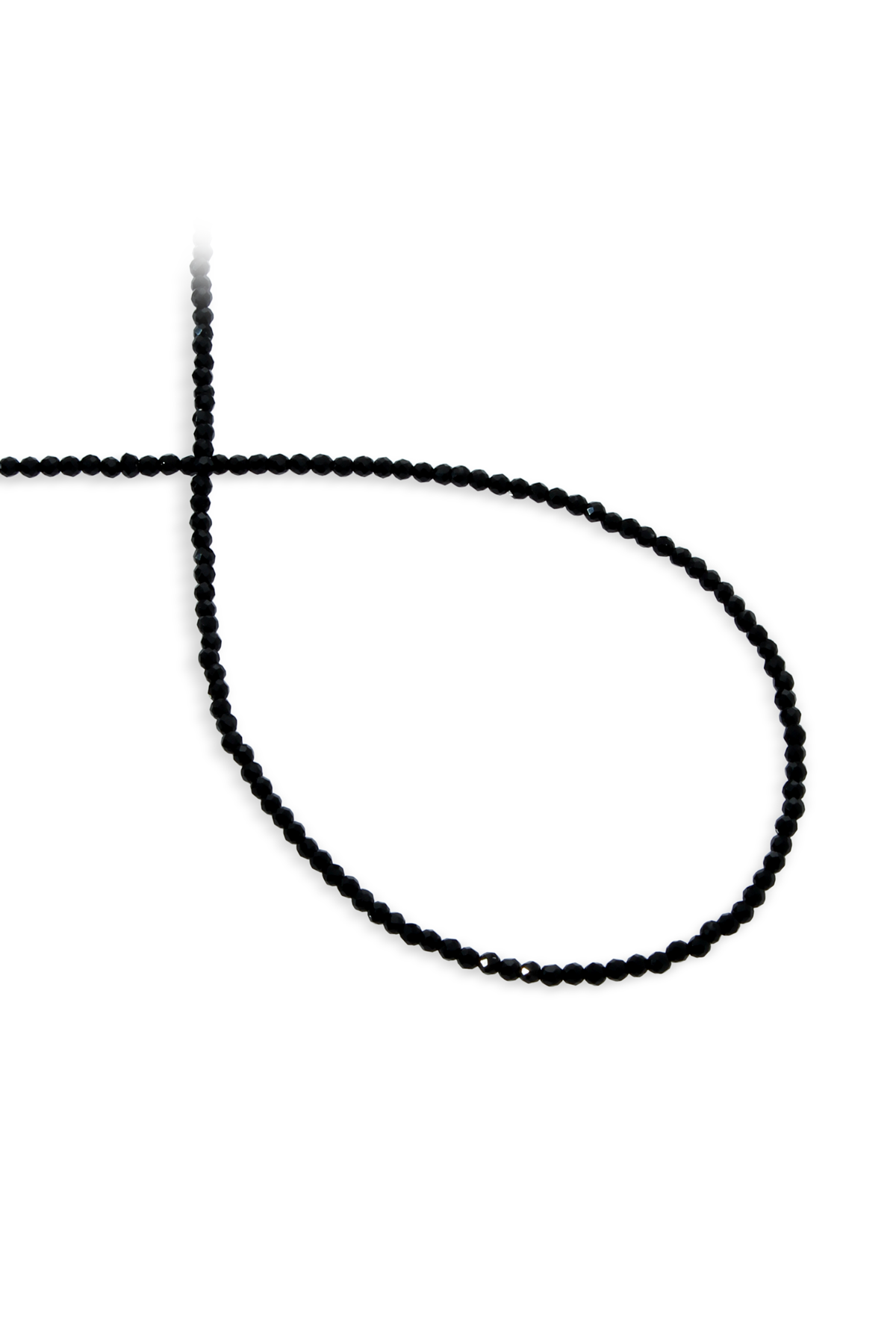 Kedi Gözü Doğal Taş Siyah Faset Kesim 2mm Dizi