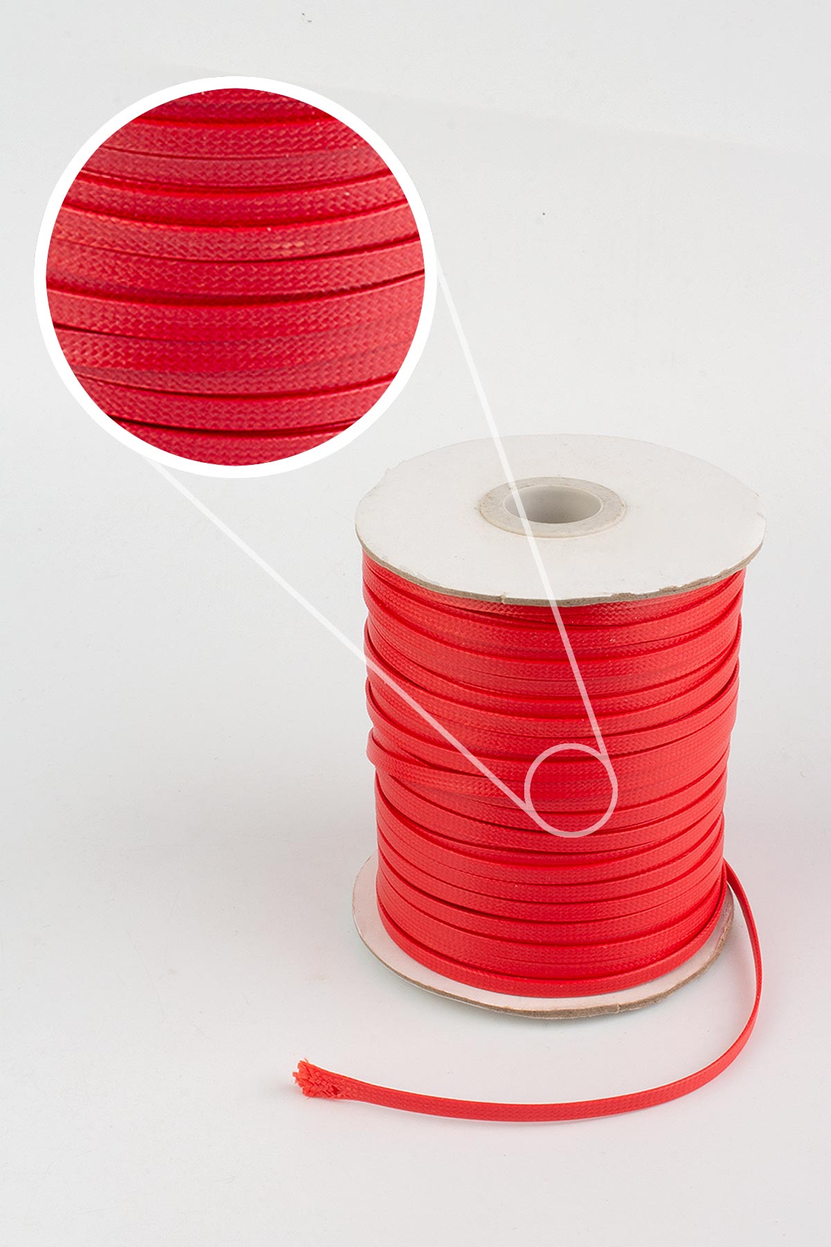 Kore İpi Kırmızı Yassı Kesim 4x2mm 80m