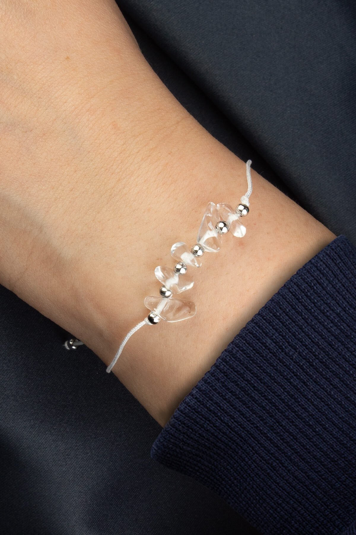 Kristal Kuvars Doğal Kırık Taş Aslan Burcu Bilekliği