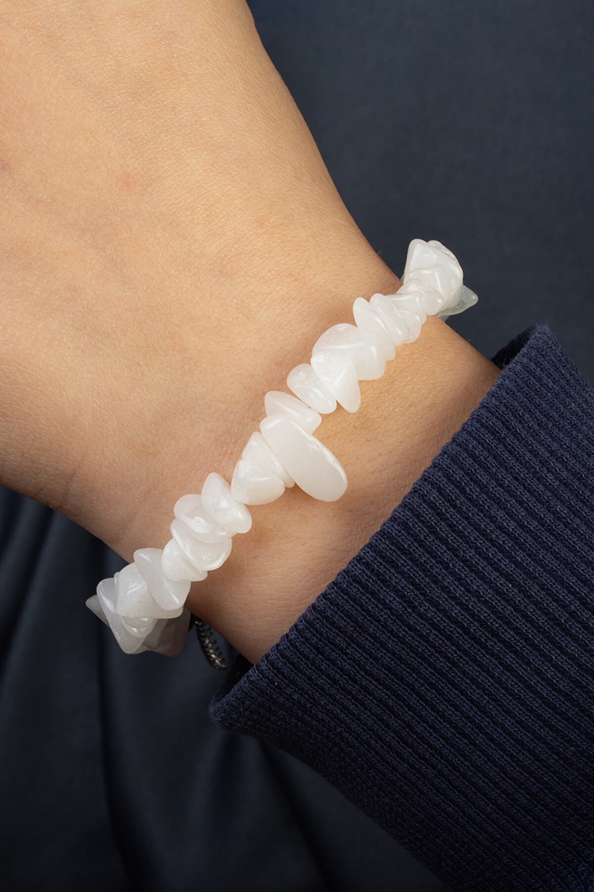 Kristal Kuvars Doğal Kırık Taş Zincir Kapamalı Bileklik