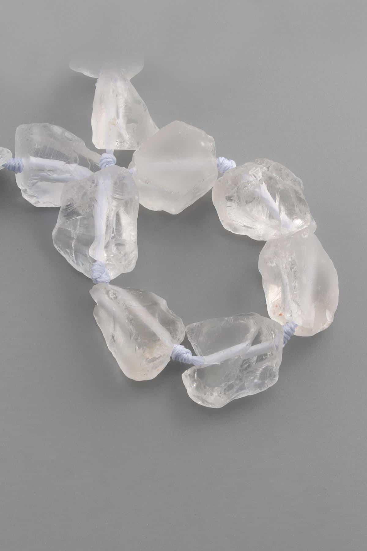 Kristal Kuvars Doğal Taş Ham Kütle Kesim 15x25mm Dizi