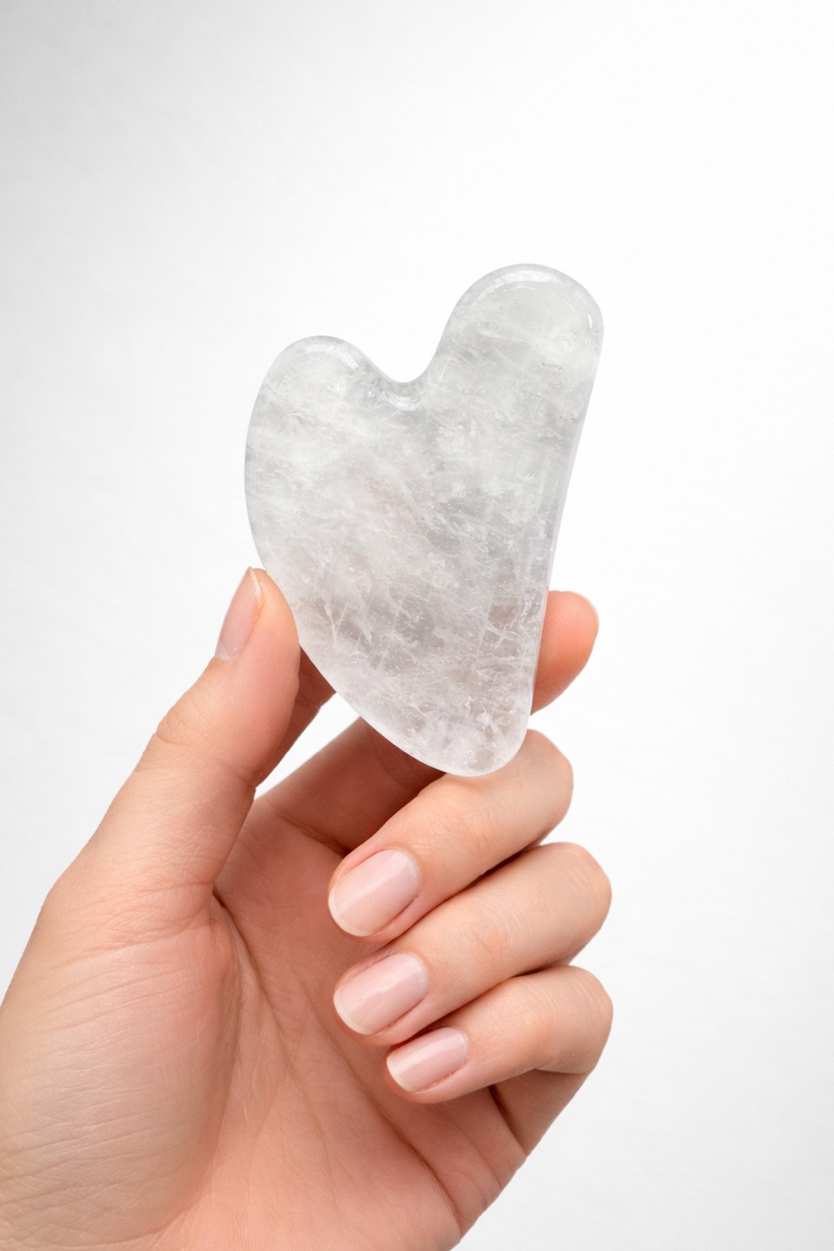 Kristal Kuvars Taşı Gua Sha Kalp Kesim Yüz Masaj Aleti