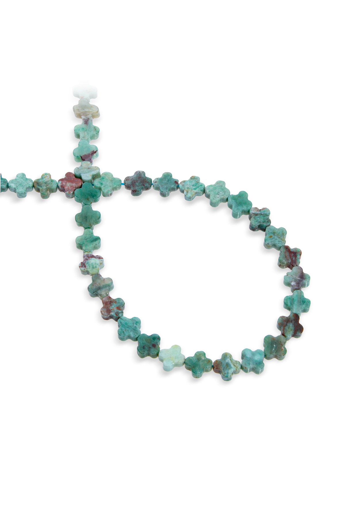 Krizokol Doğal Taş Yonca Kesim Kesim 8mm Dizi