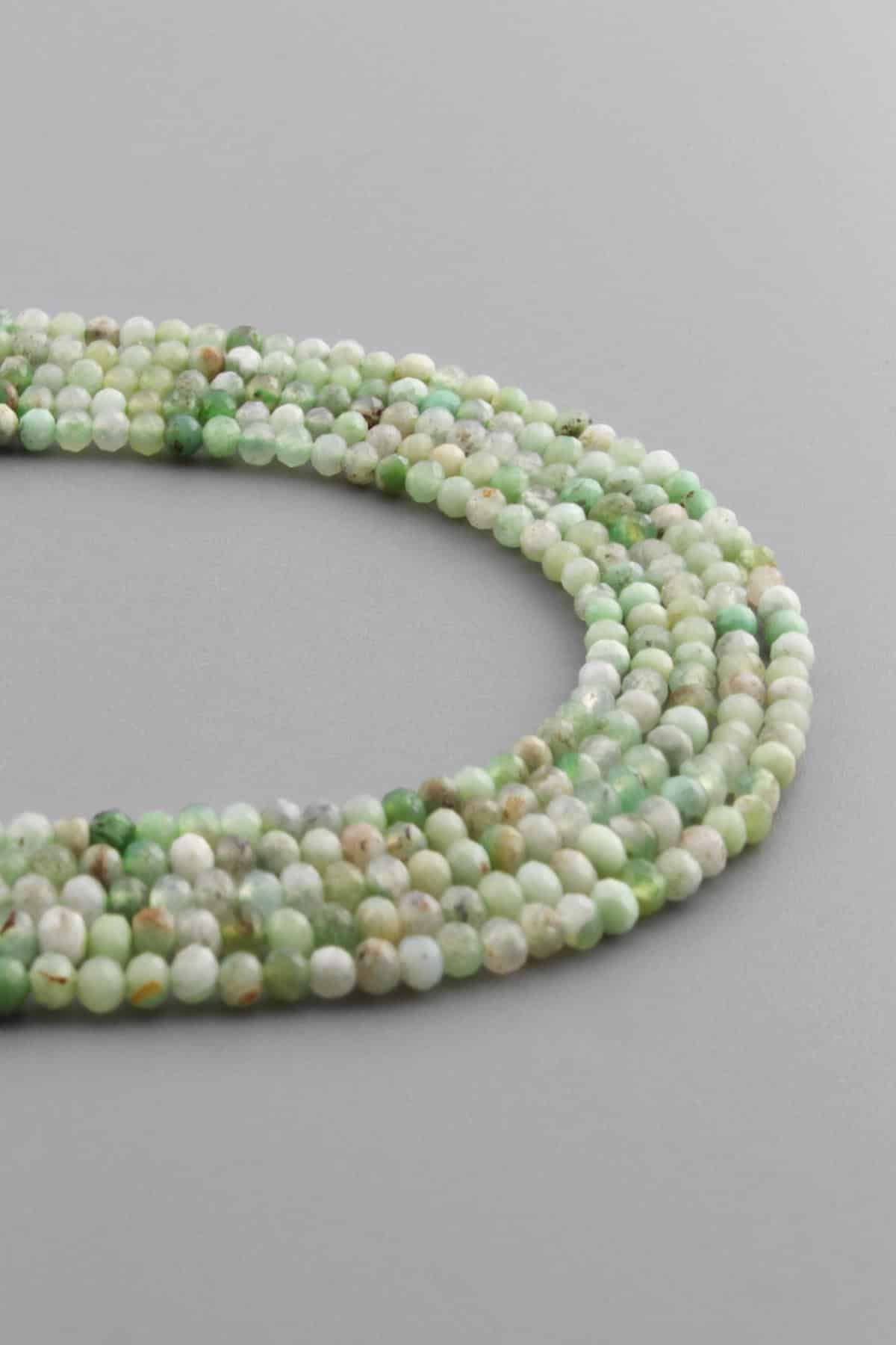 Krizopras Doğal Taş Parlak Küre Kristal Kesim 3mm Dizi [AA]