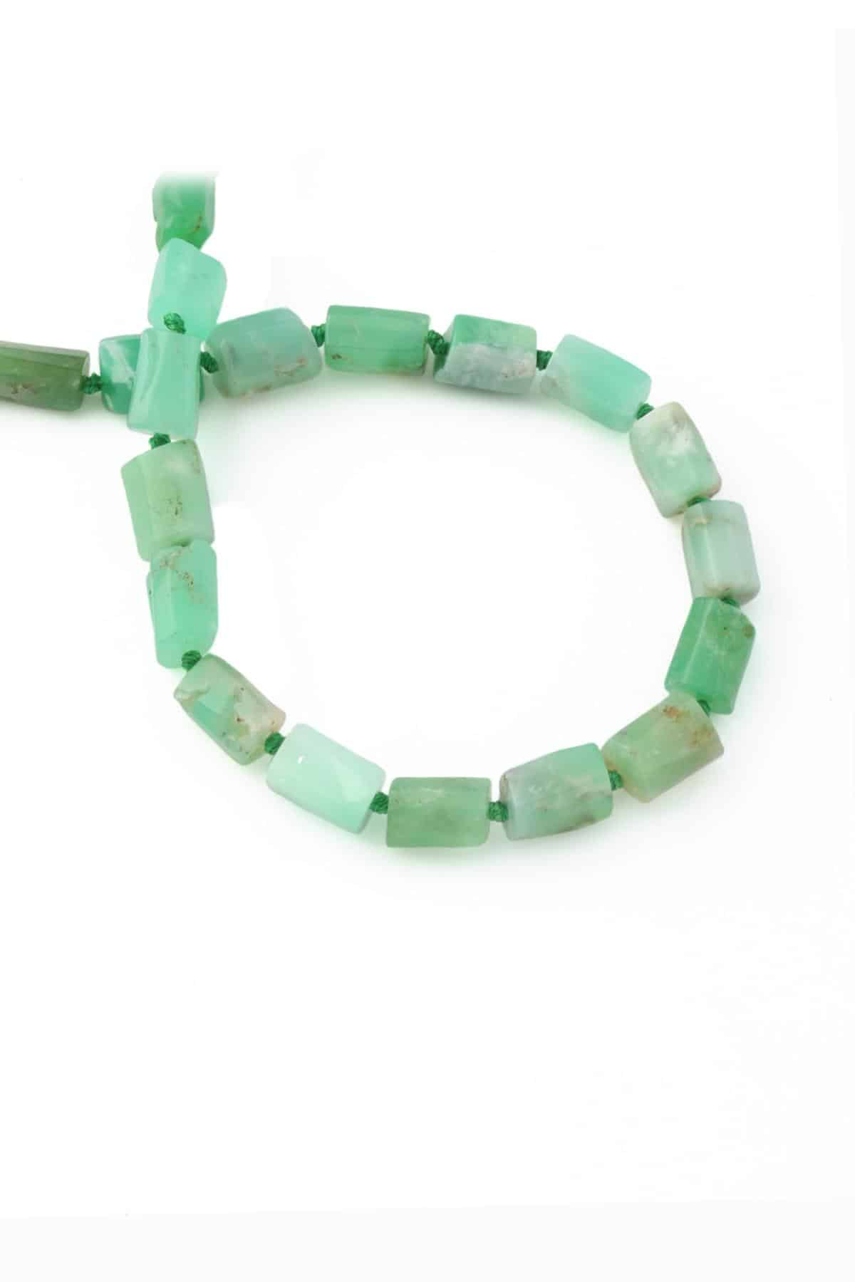 Krizopras Doğal Taş Parlak Silindir Kesim 8x12mm Dizi [AA]