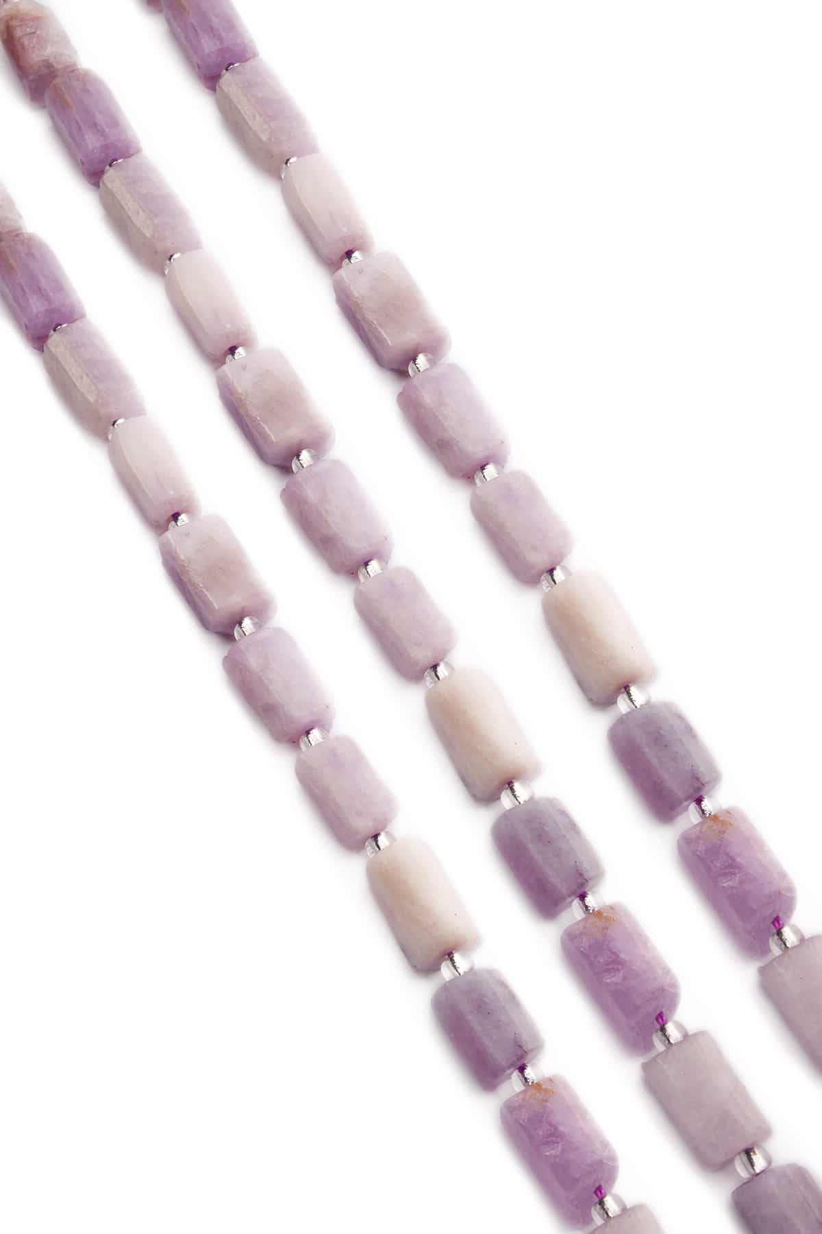 Kunzit Doğal Taş Silindir Kesim 7x12mm Dizi