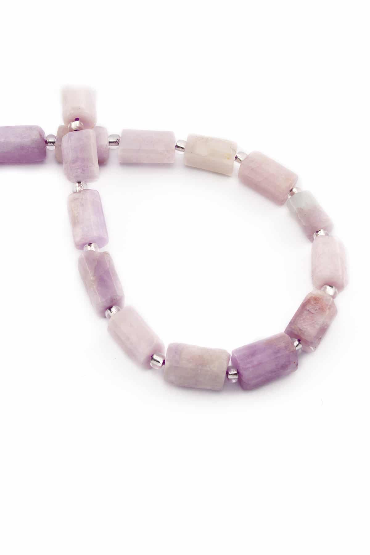 Kunzit Doğal Taş Silindir Kesim 7x12mm Dizi