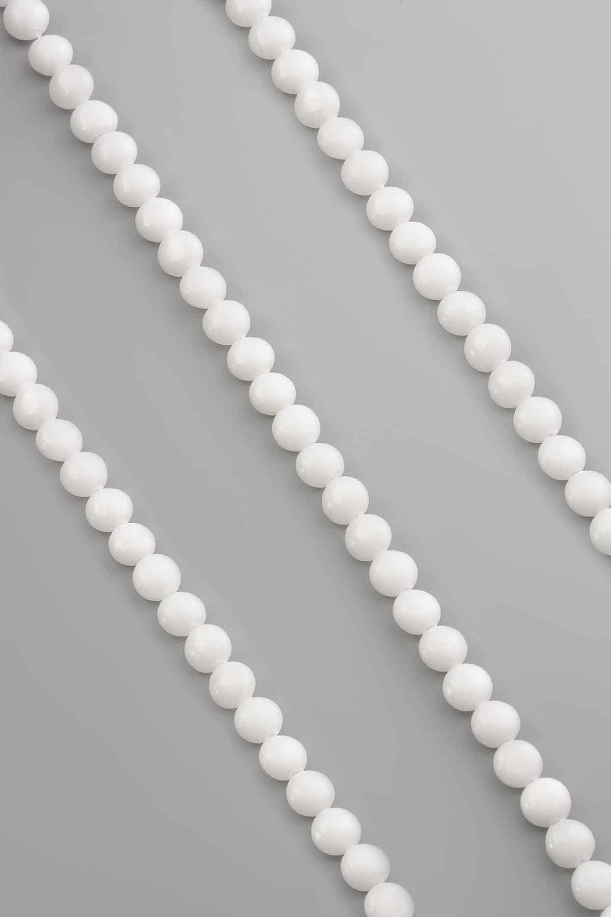 Beyaz Kuvars Doğal Taş Parlak Beyaz Daire Kesim 6mm Dizi [AB+]