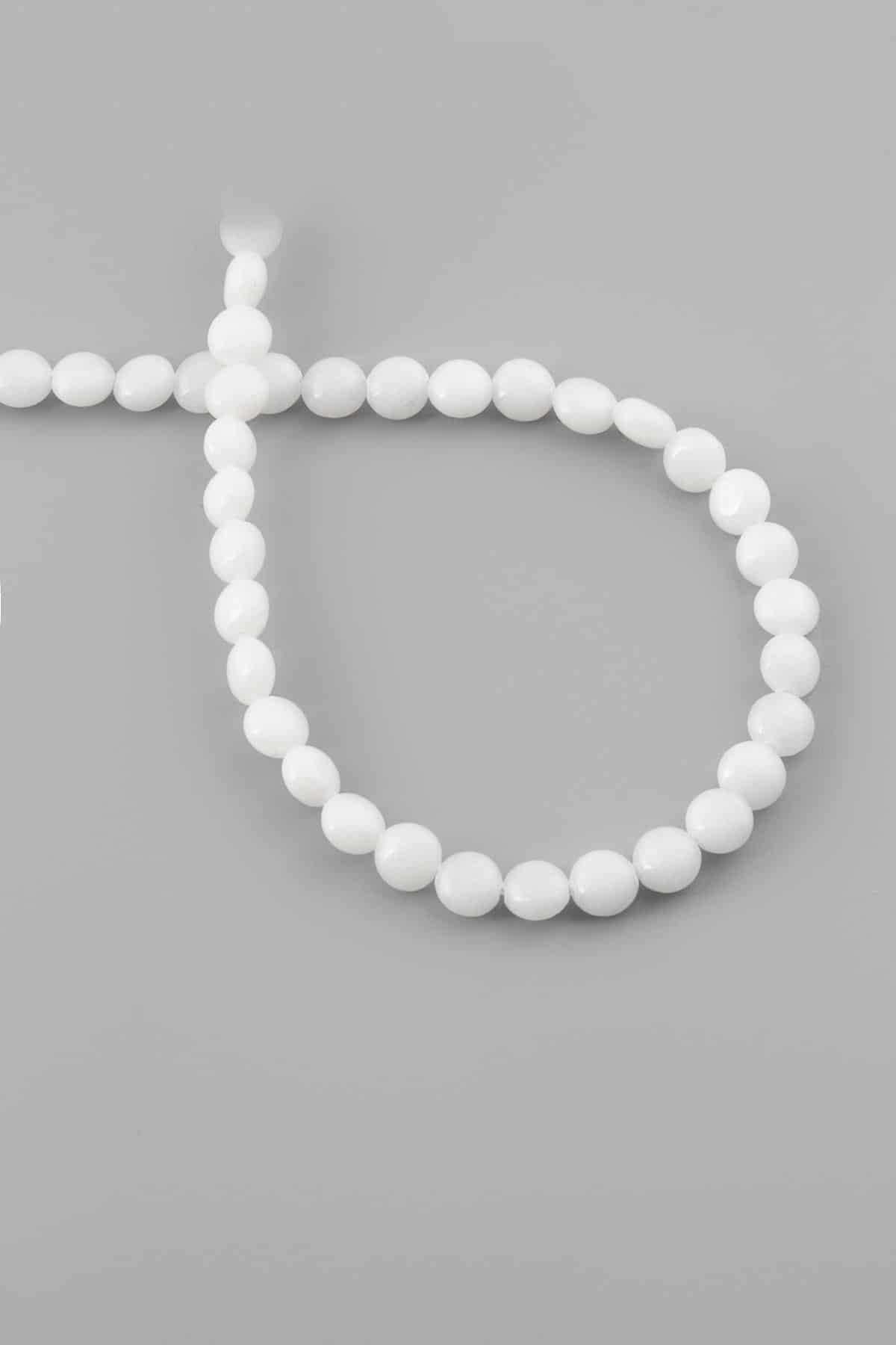 Beyaz Kuvars Doğal Taş Parlak Beyaz Daire Kesim 6mm Dizi [AB+]