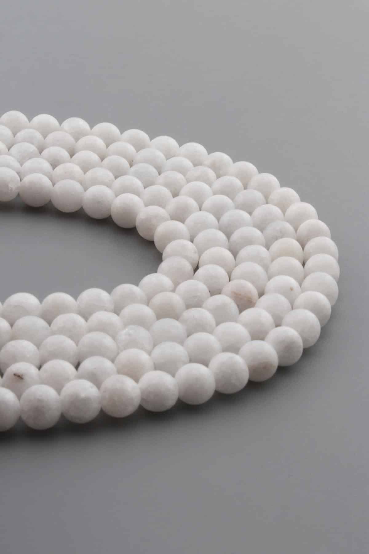 Beyaz Kuvars Doğal Taş Parlak Beyaz Küre Kesim 6mm Dizi [AB+]