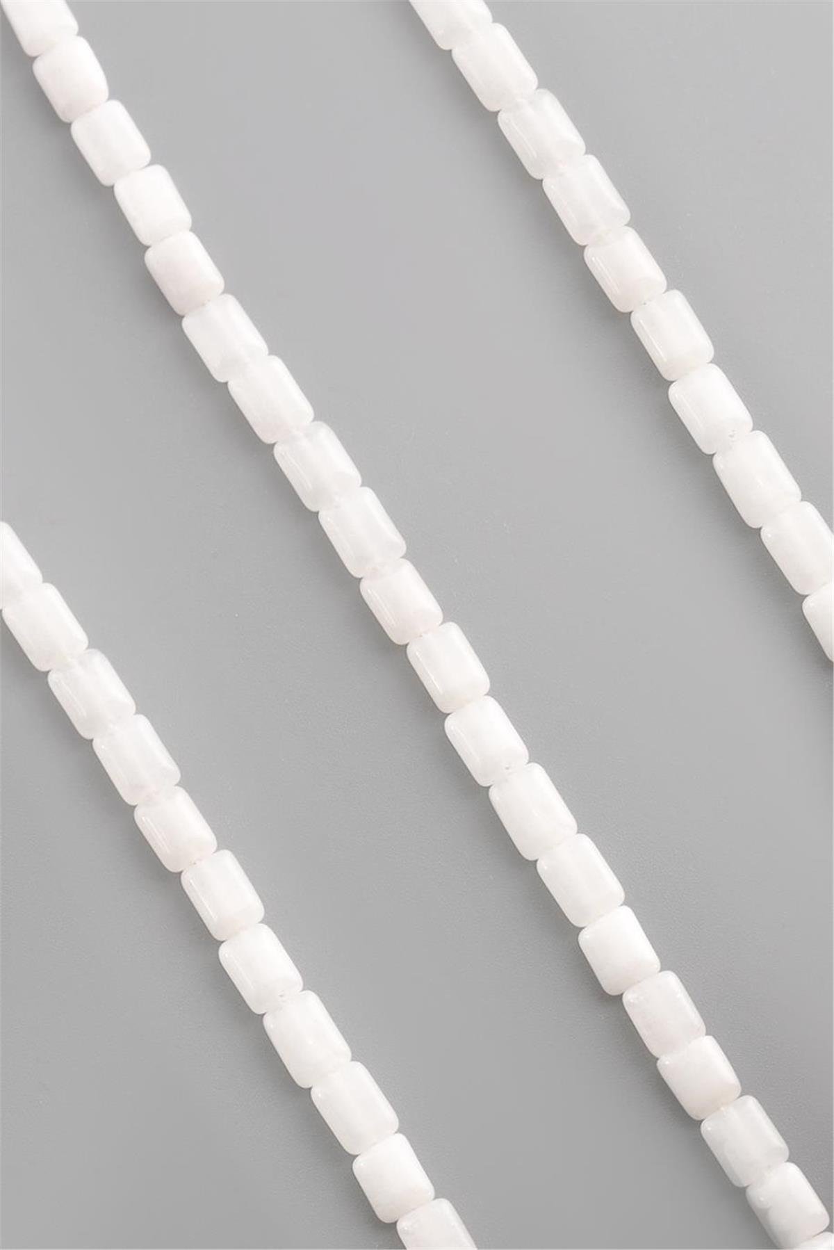 Beyaz Kuvars Doğal Taş Parlak Beyaz Yassı Dikdörtgen Kesim 6x8mm Dizi [AA]