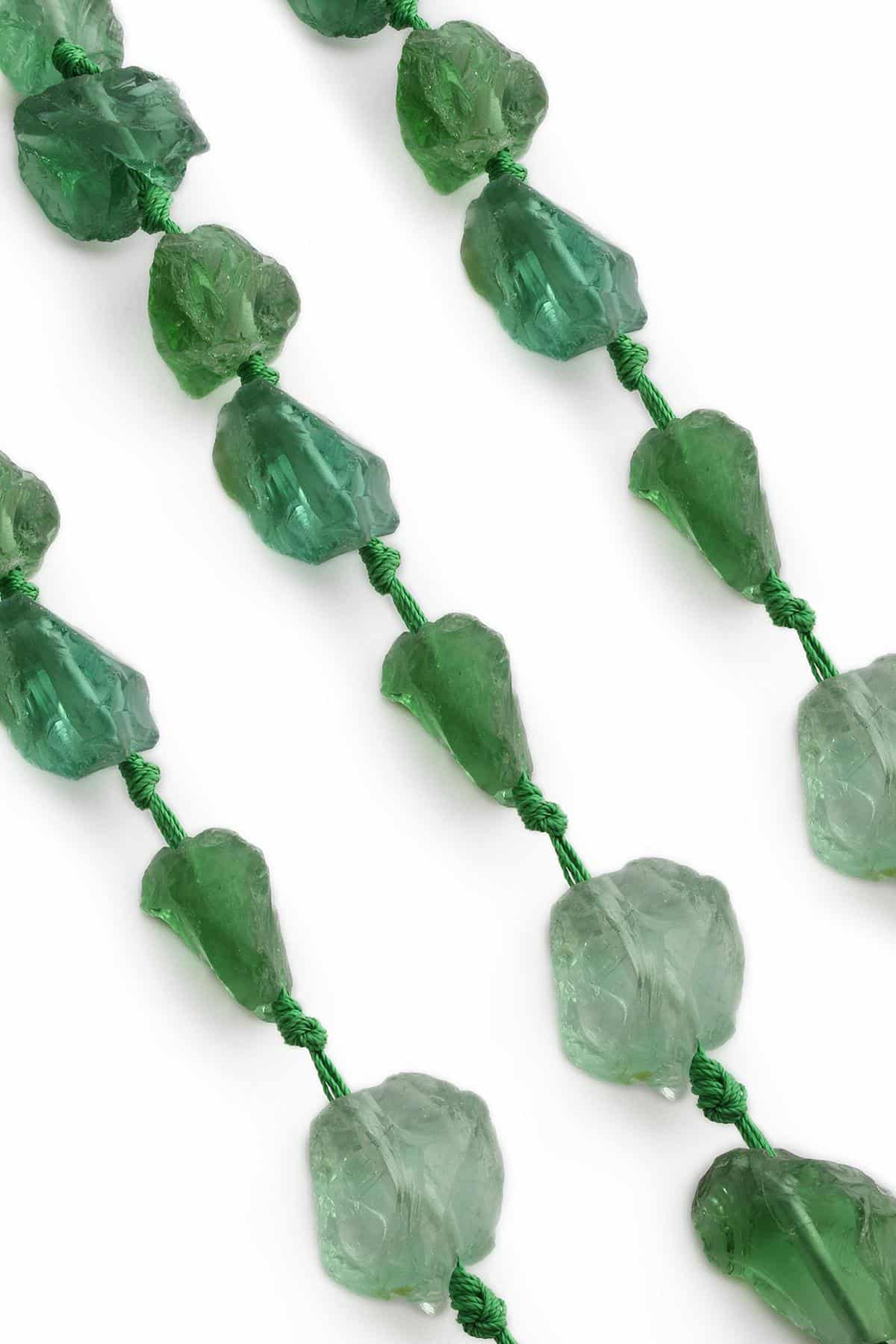 Yeşil Kuvars Doğal Taş Ham Kütle Kesim 15x25mm Dizi [AA]