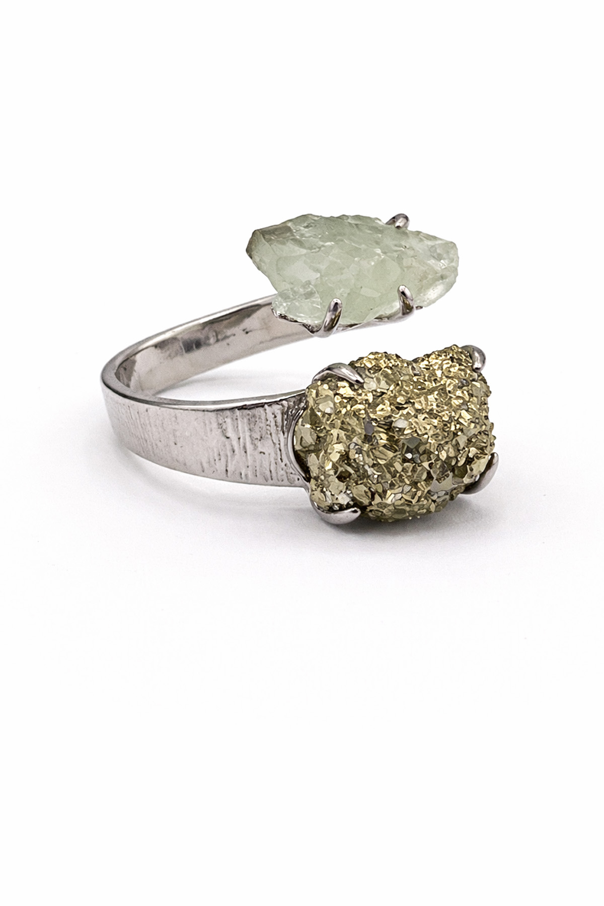 Kuvars & Pirit Taşı Ham Kütle Kesim Çelik Ayarlanabilir Yüzük