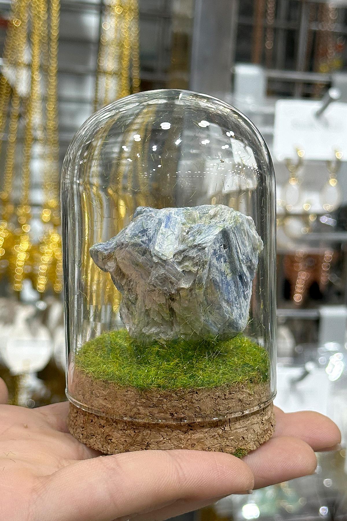 Kyanit Taşı Cam Fanus