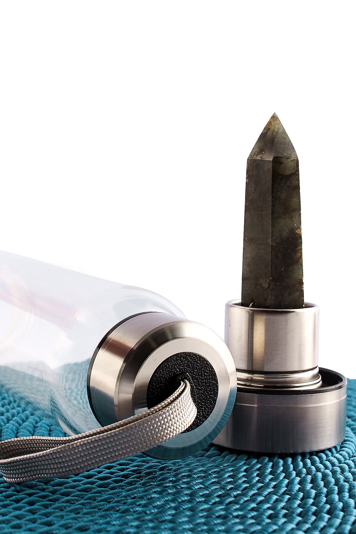 Labradorit 500 Ml Cam Matara Su Şişesi Kılıflı