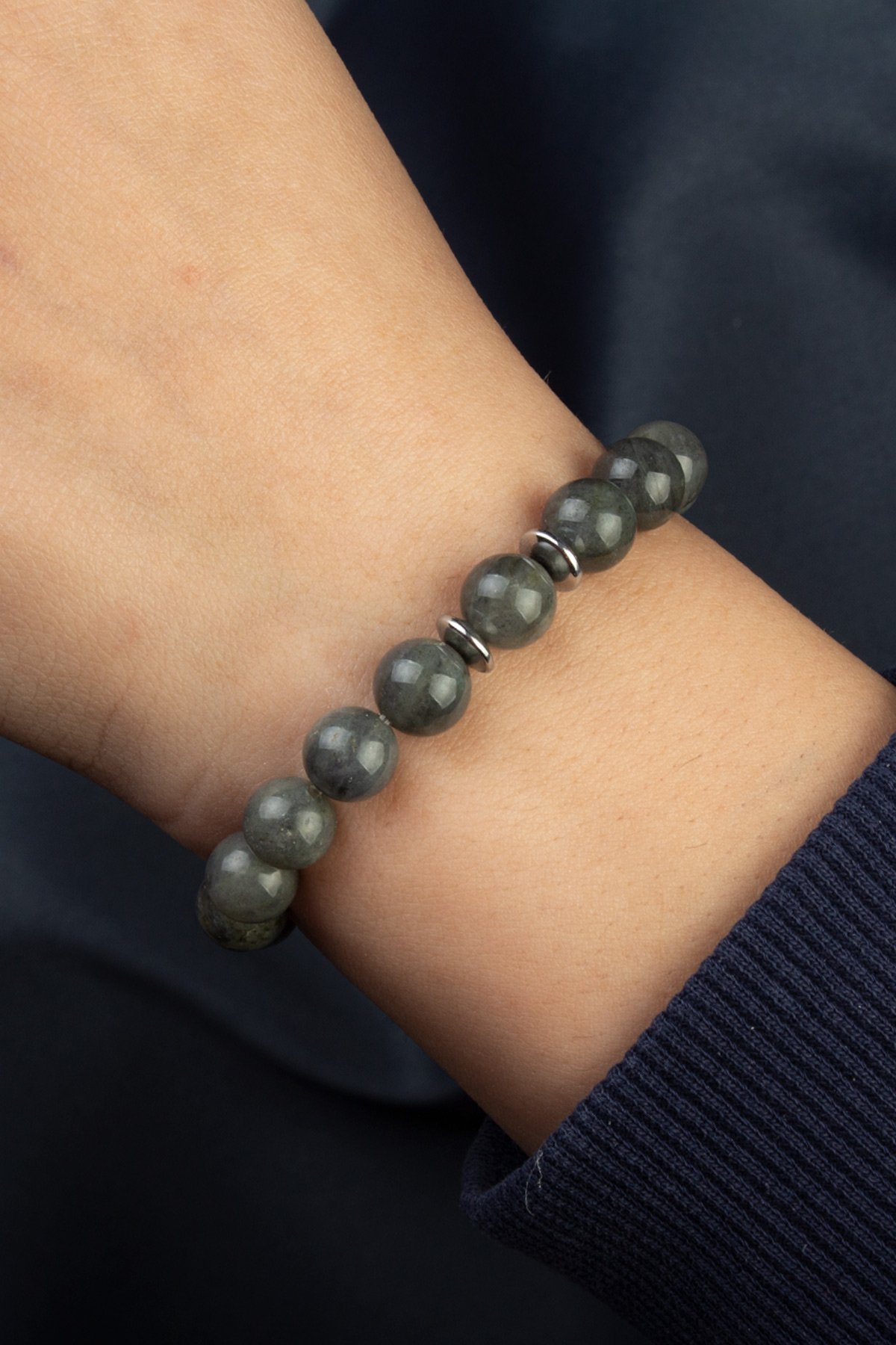 Labradorit Doğal Taş Küre Kesim 8mm Bileklik