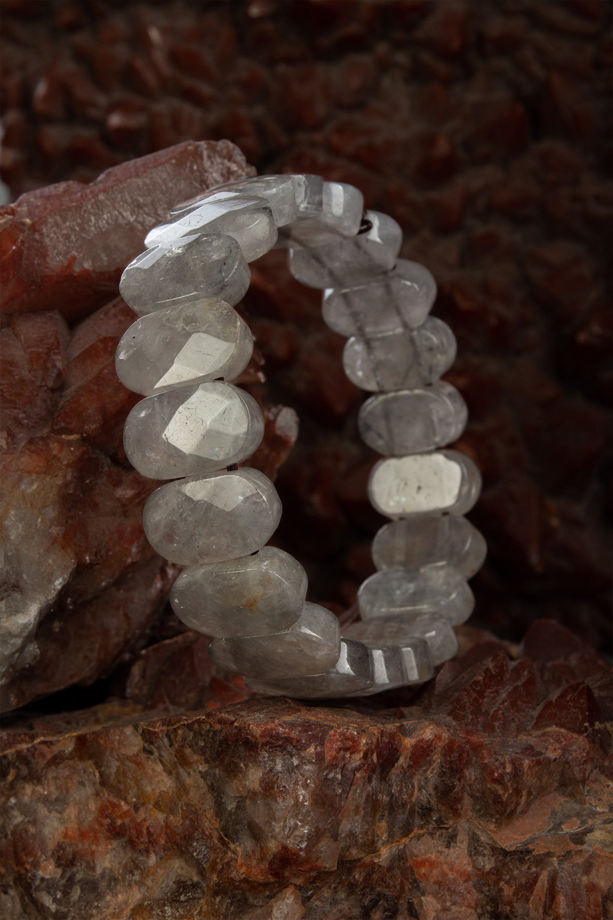 Labradorit Doğal Taş Oval Kesim Roleks Bileklik