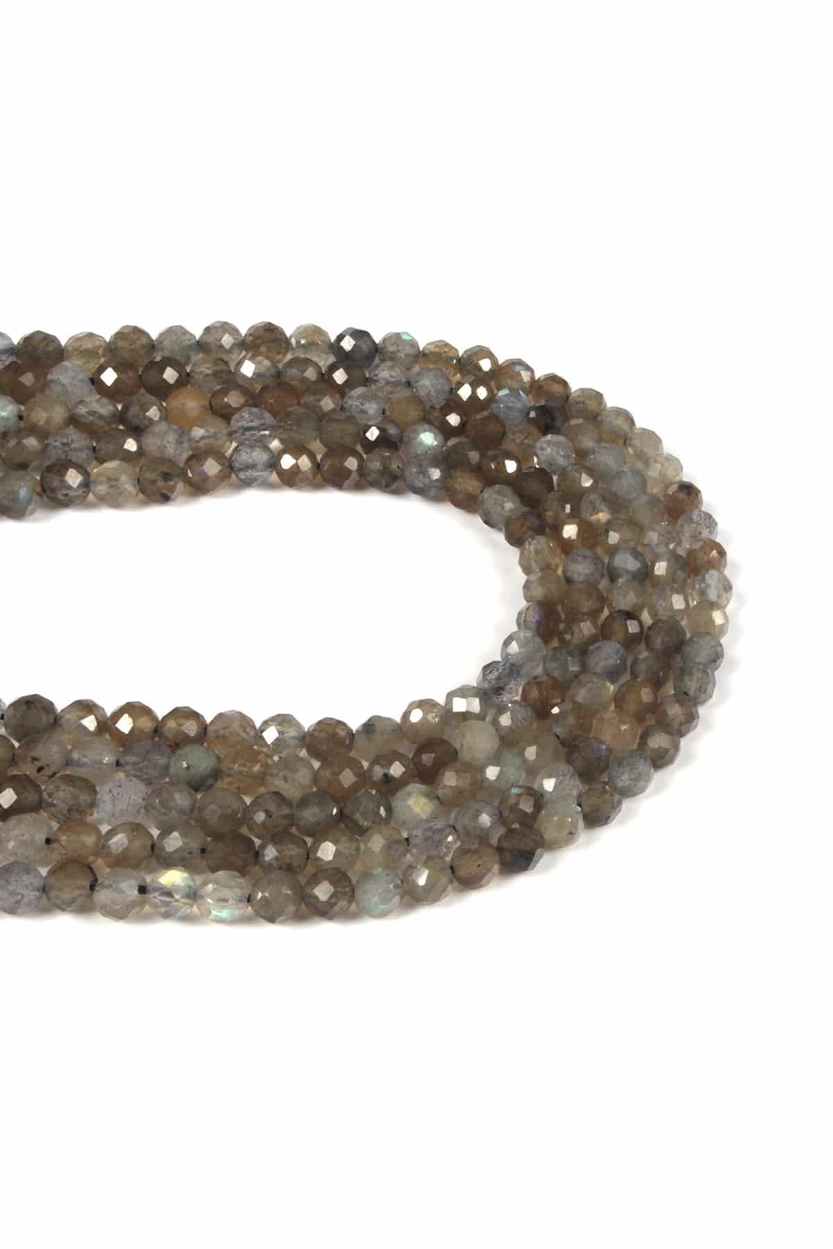 Labradorit Doğal Taş Parlak Küre Kristal Kesim 4mm Dizi [AB+]